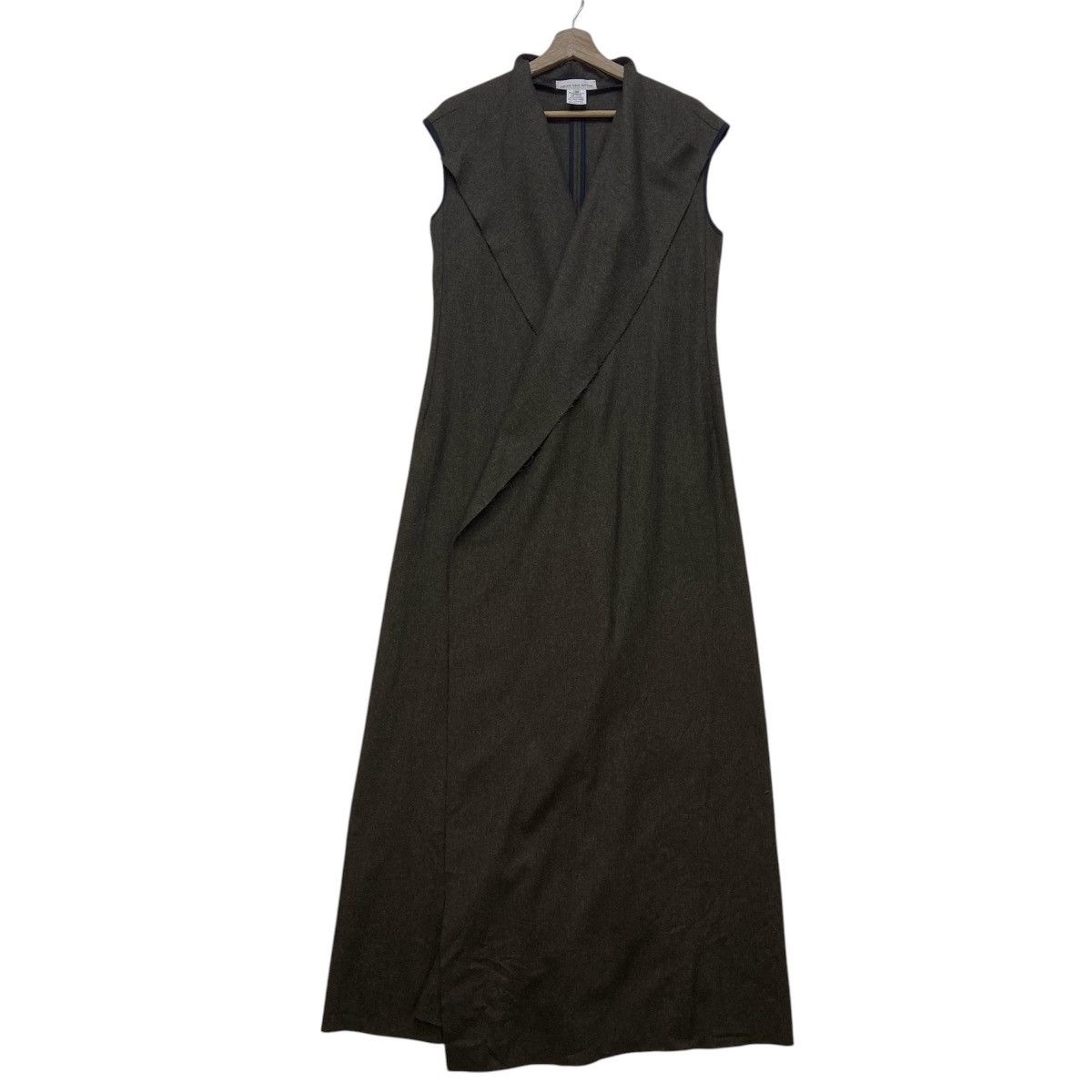 Dries Van Noten Sleeveless & Buttonless Distressed Wool Long Cardigan Coat Size XS / US 0-2 / IT 36-38 - 4 Thumbnail