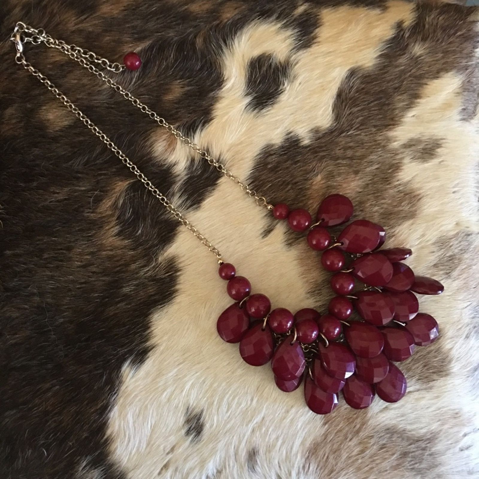 Jewelry Burgundy multi layer beaded necklace Size ONE SIZE - 5 Thumbnail