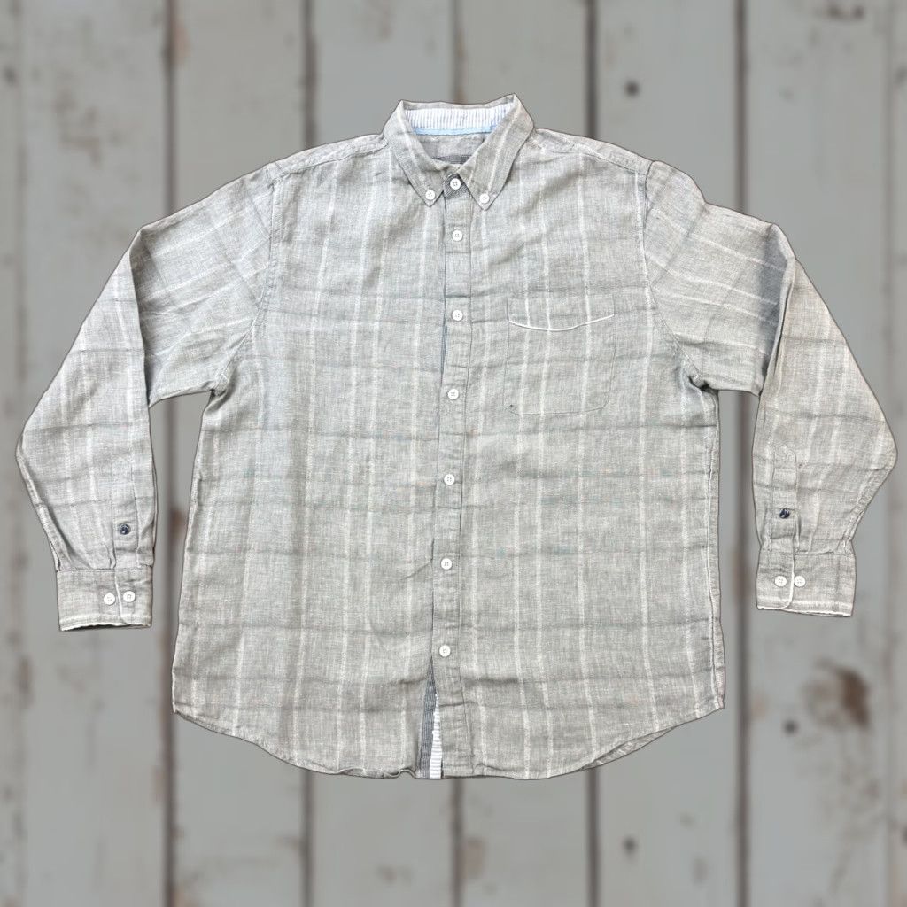Vintage 32 Bar Blues Shirt Mens XL Gray Linen Plaid Long Sleeve Lightweight Button-Up with Pockets Size US XL / EU 56 / 4 - 1 Thumbnail