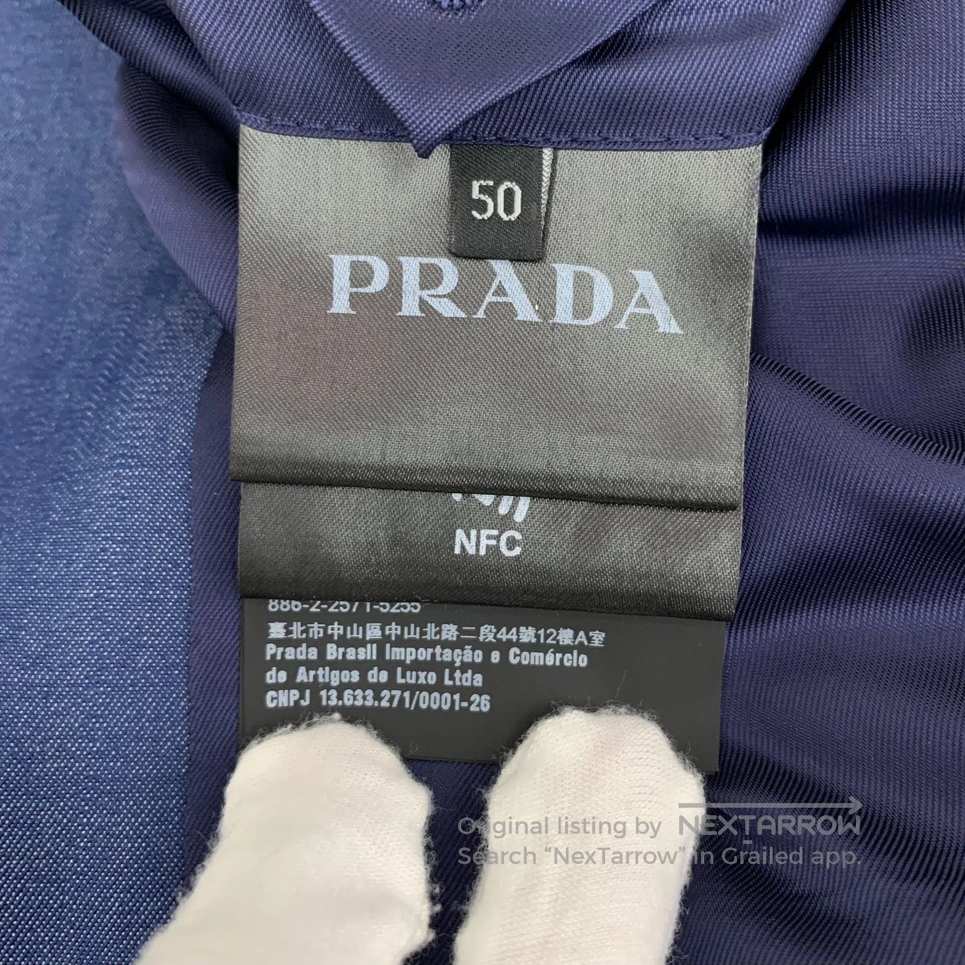 Prada Prada Navy Wool Lapel Single-Breasted Suit. Size US L / EU 52-54 / 3 - 7 Thumbnail