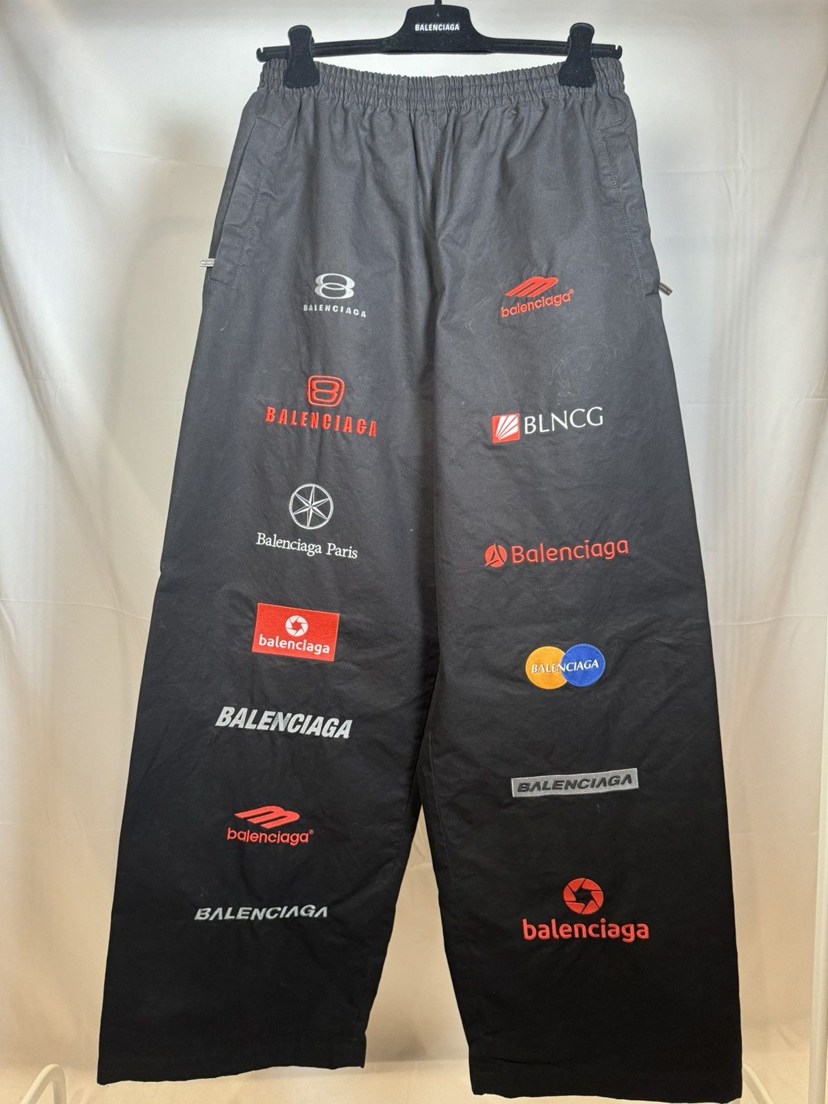 Pre-owned Balenciaga Multi Logo Sweatpants In Black