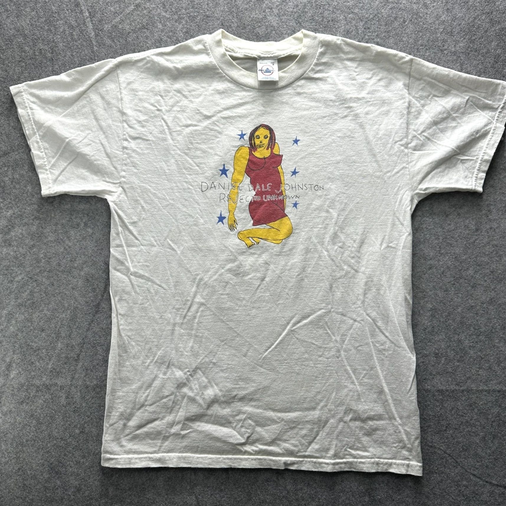Vintage VINTAGE Daniel Johnston Rejected Unknown Delta Pro Weight Shirt Mens M White Graphic Print Tee 90s Mens Size US M / EU 48-50 / 2 - 2 Thumbnail