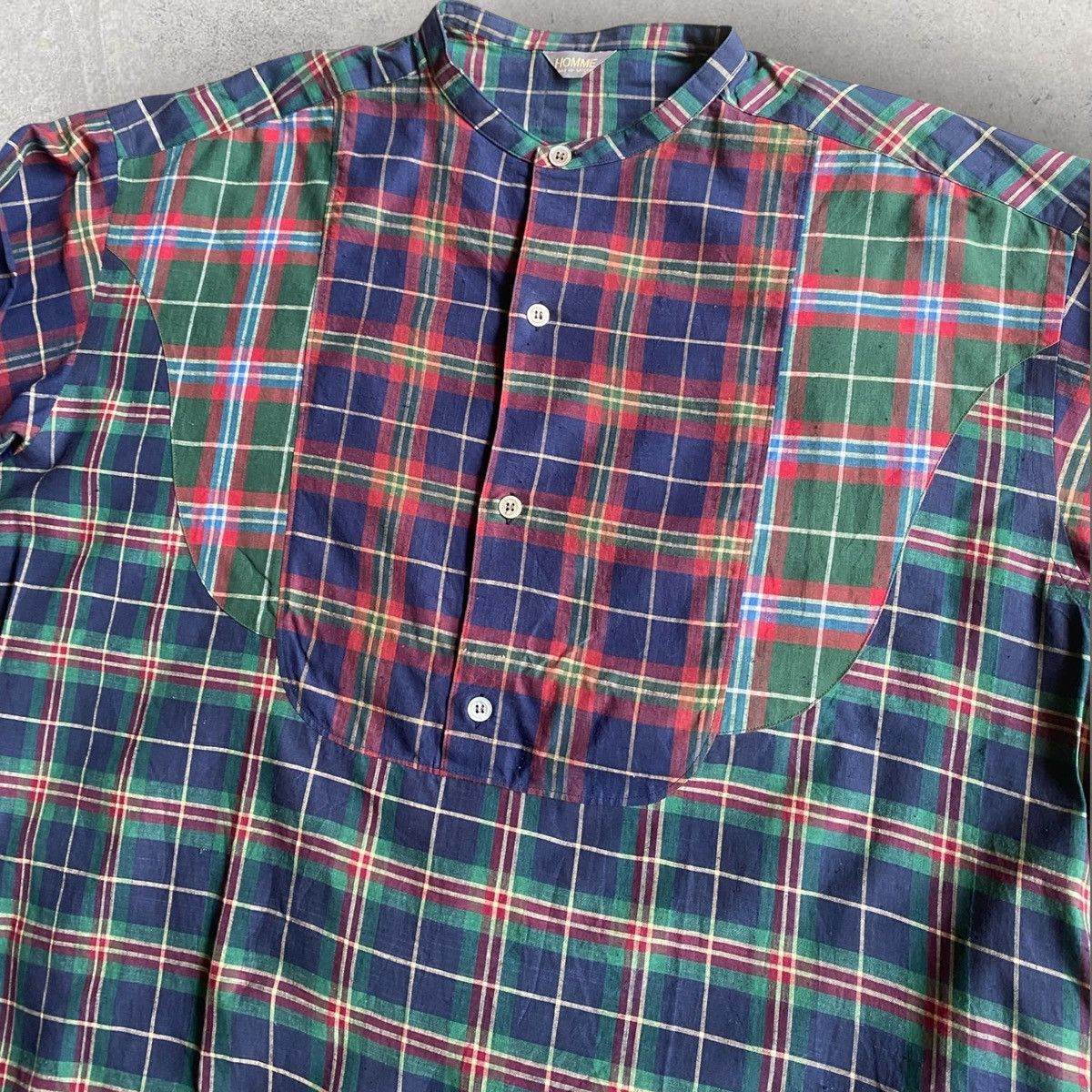 Comme des Garcons Homme Vintage 80’s Plaid Tartan Oversize Pull Over Shirt Size US M / EU 48-50 / 2 - 2 Thumbnail