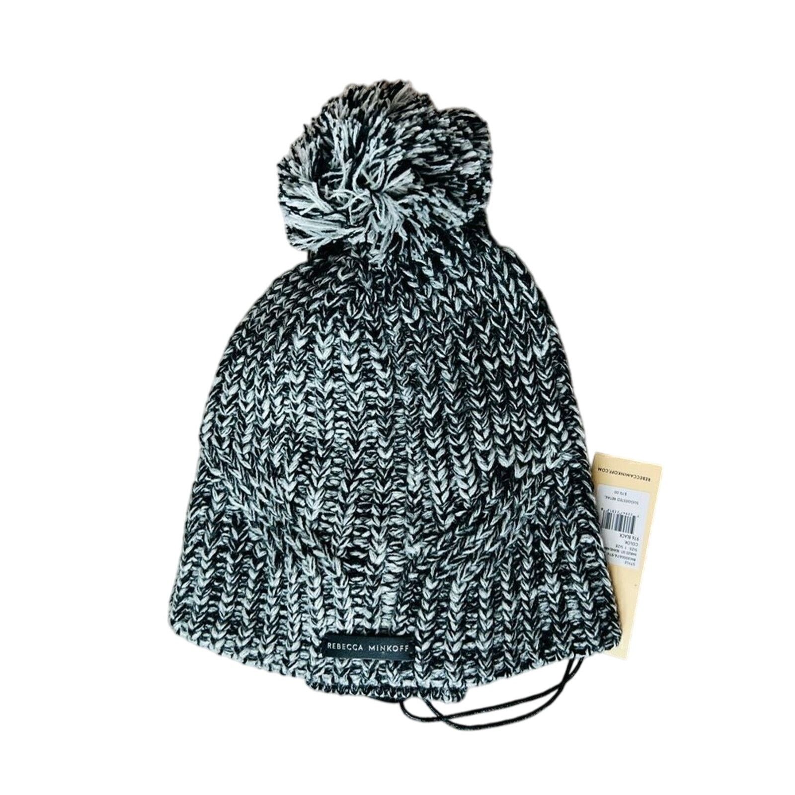 Rebecca Minkoff Rebecca Minkoff Black Marled Arm Warmers + Knit Beanie OS Size ONE SIZE - 4 Thumbnail