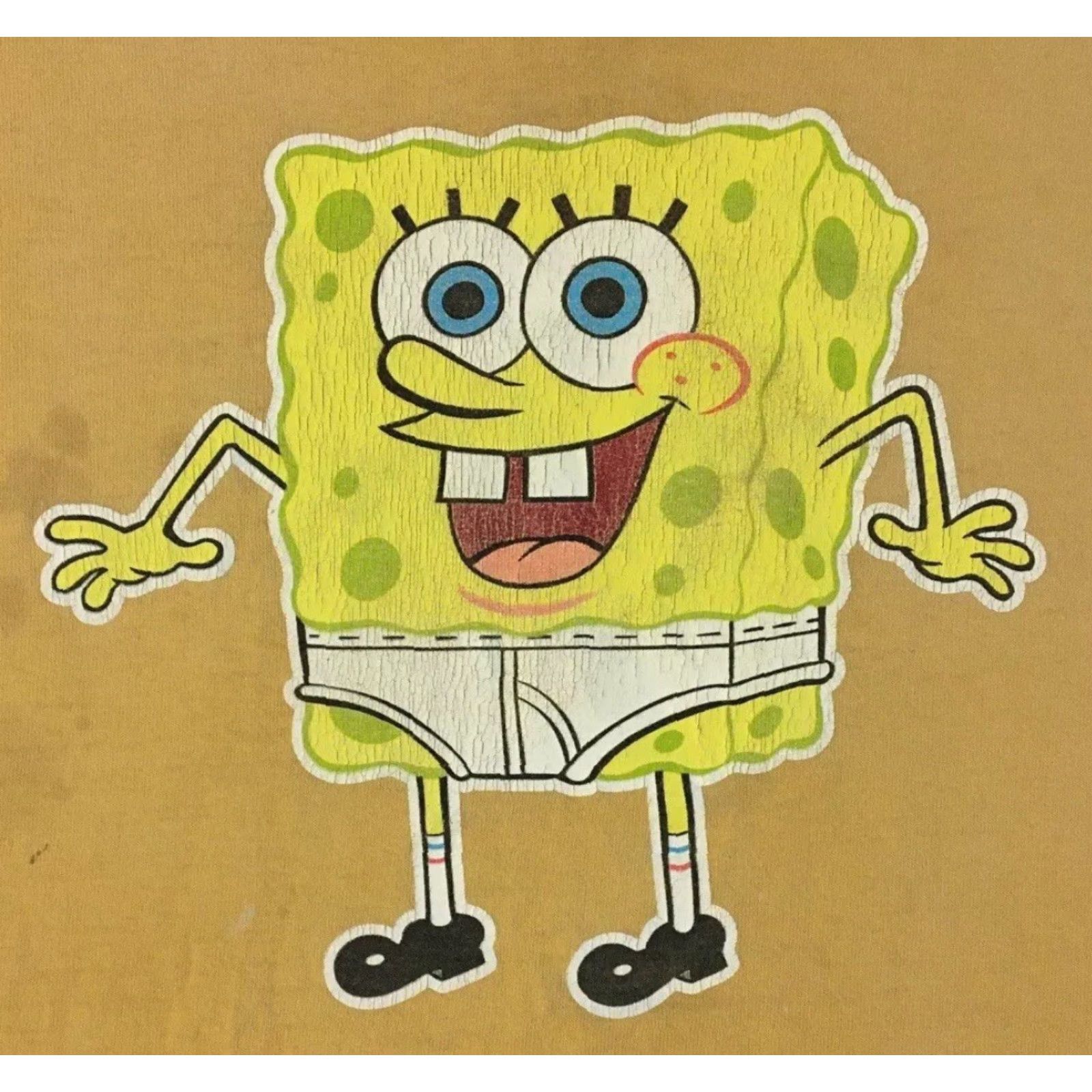 Nickelodeon VINTAGE SpongeBob Shirt XL Yellow 90s Distressed Promo Graphic Tee Mens Cartoon Nickelodeon Grunge Patrick Rugrats Hey Arnold Rockos Modern Life Size US XL / EU 56 / 4 - 3 Thumbnail