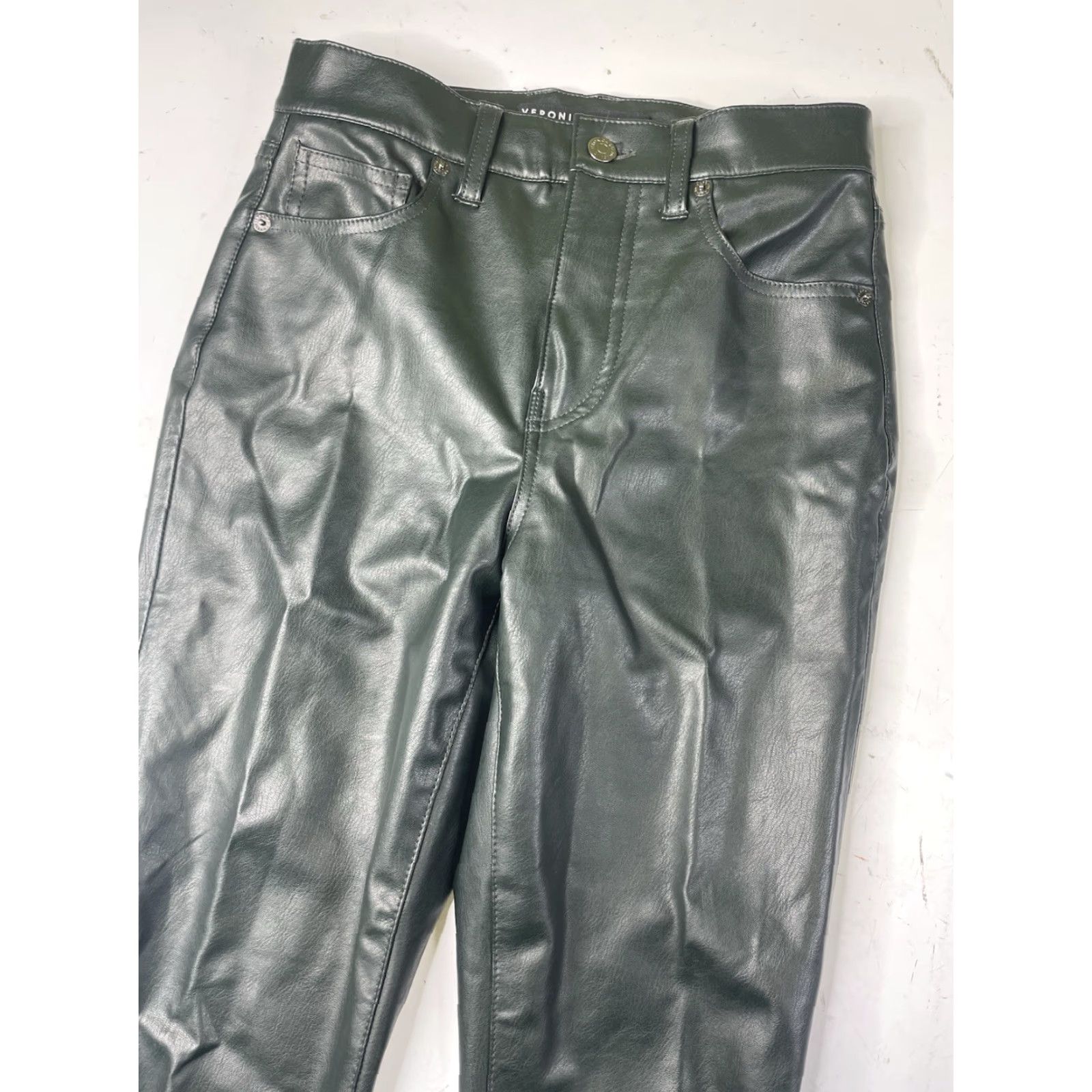 Veronica Beard VERONICA BEARD Pants Women 26 Brown Vegan Leather High Rise Skinny Front Flat Regular 26 Size 26" / US 2 / IT 38 - 3 Thumbnail