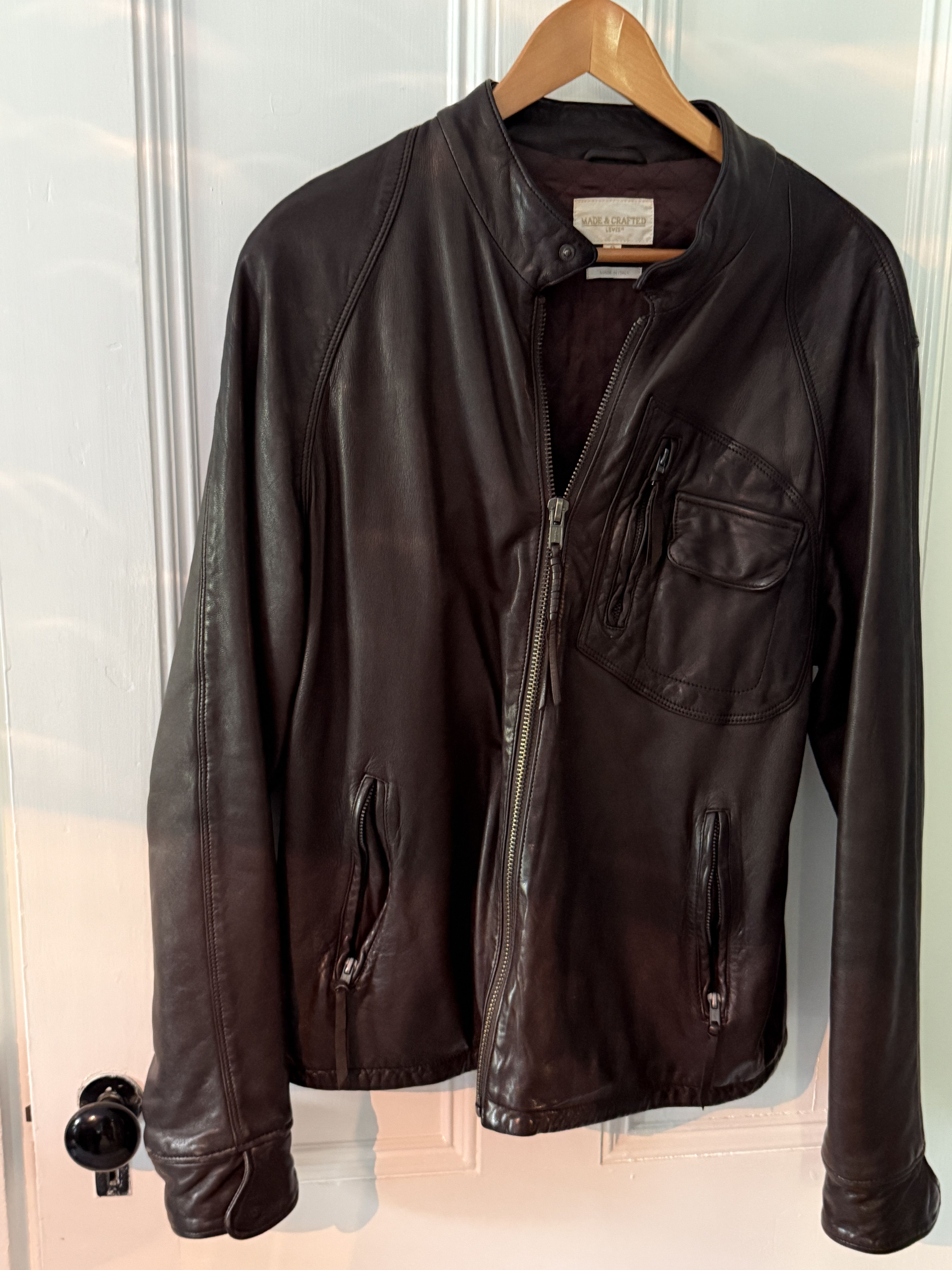 Levi's Made & Crafted Leather Moto Jacket Size US L / EU 52-54 / 3 - 1 Thumbnail