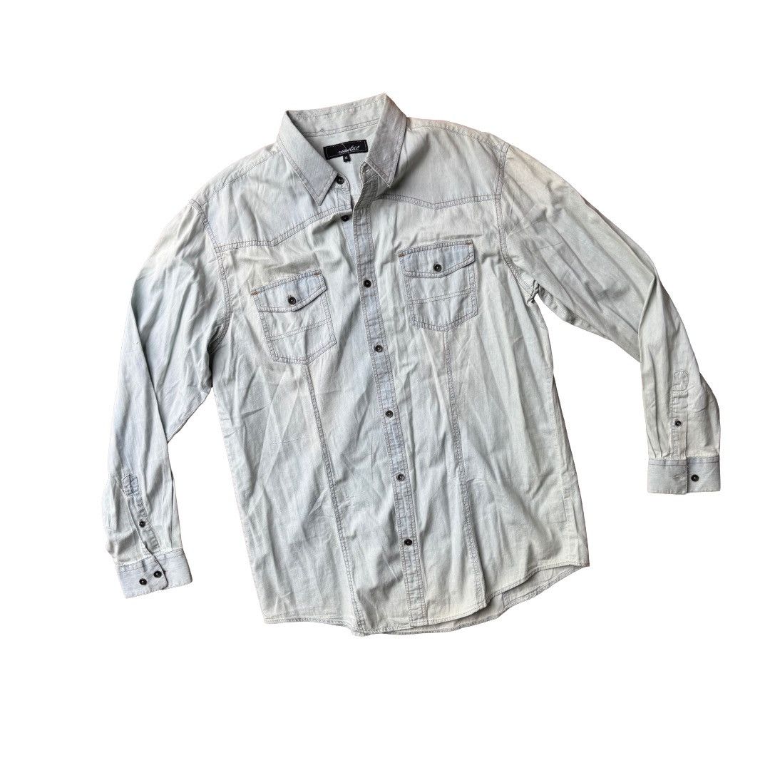 Other New Coastal Light Wash Button-Up Shirt with Chest Pockets Size US XL / EU 56 / 4 - 1 Thumbnail