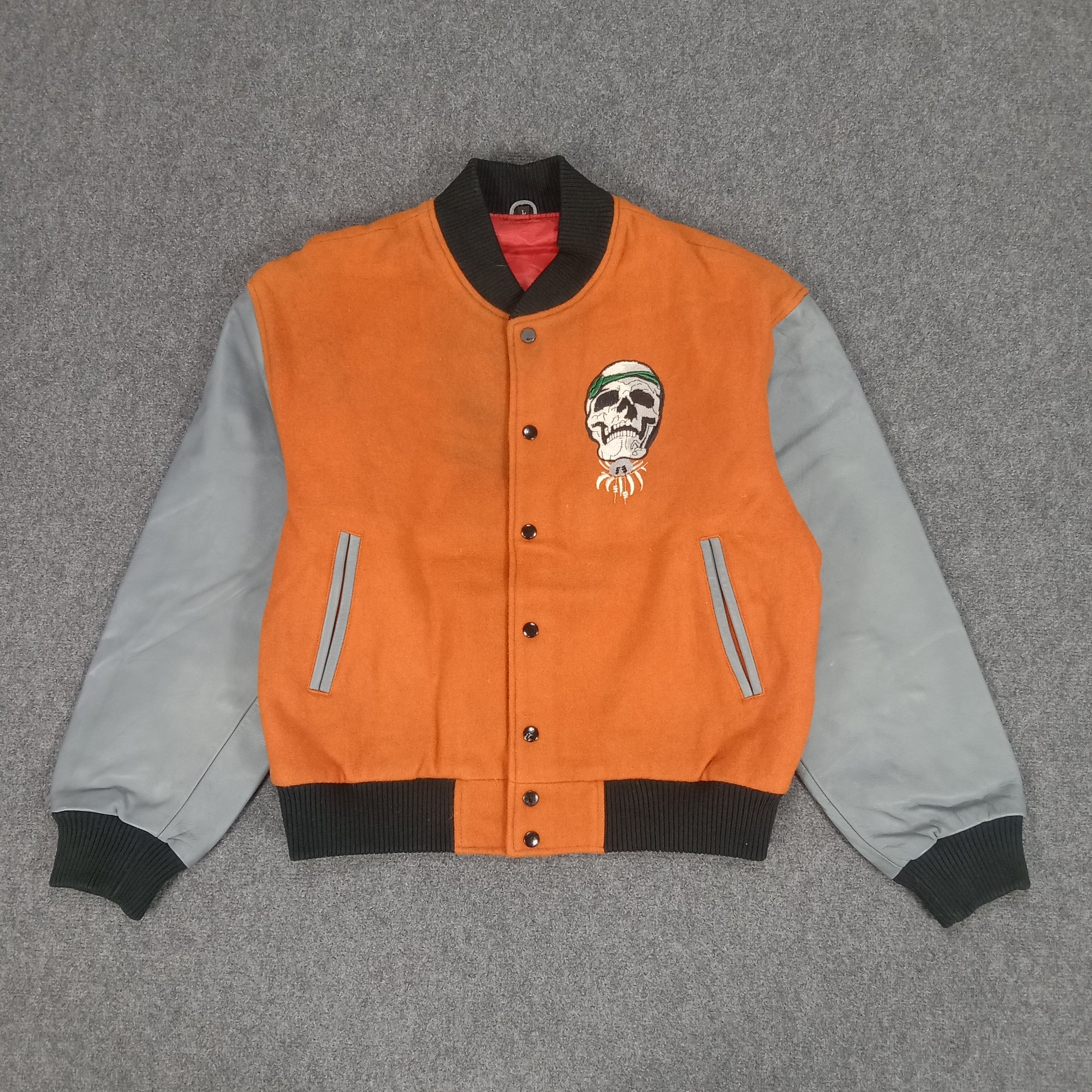 If Six Was Nine × Japanese Brand × Vintage Punk Skulls Japanese Style Embroidery Varsity Jacket Size US L / EU 52-54 / 3 - 3 Thumbnail