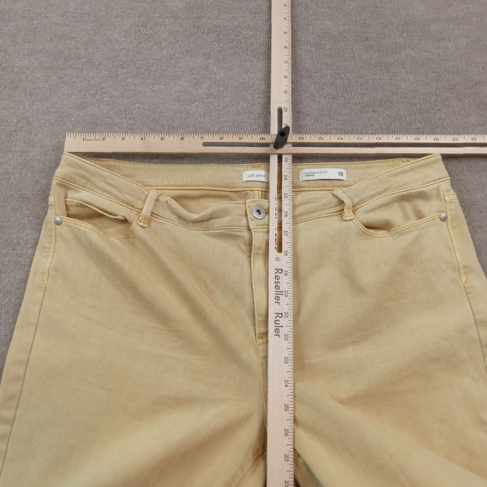 J. Jill J. Jill Women's Brown Cropped Straight Leg Stretch Jeans, Size 18 Size 38" / US 16 / IT 52 - 4 Thumbnail