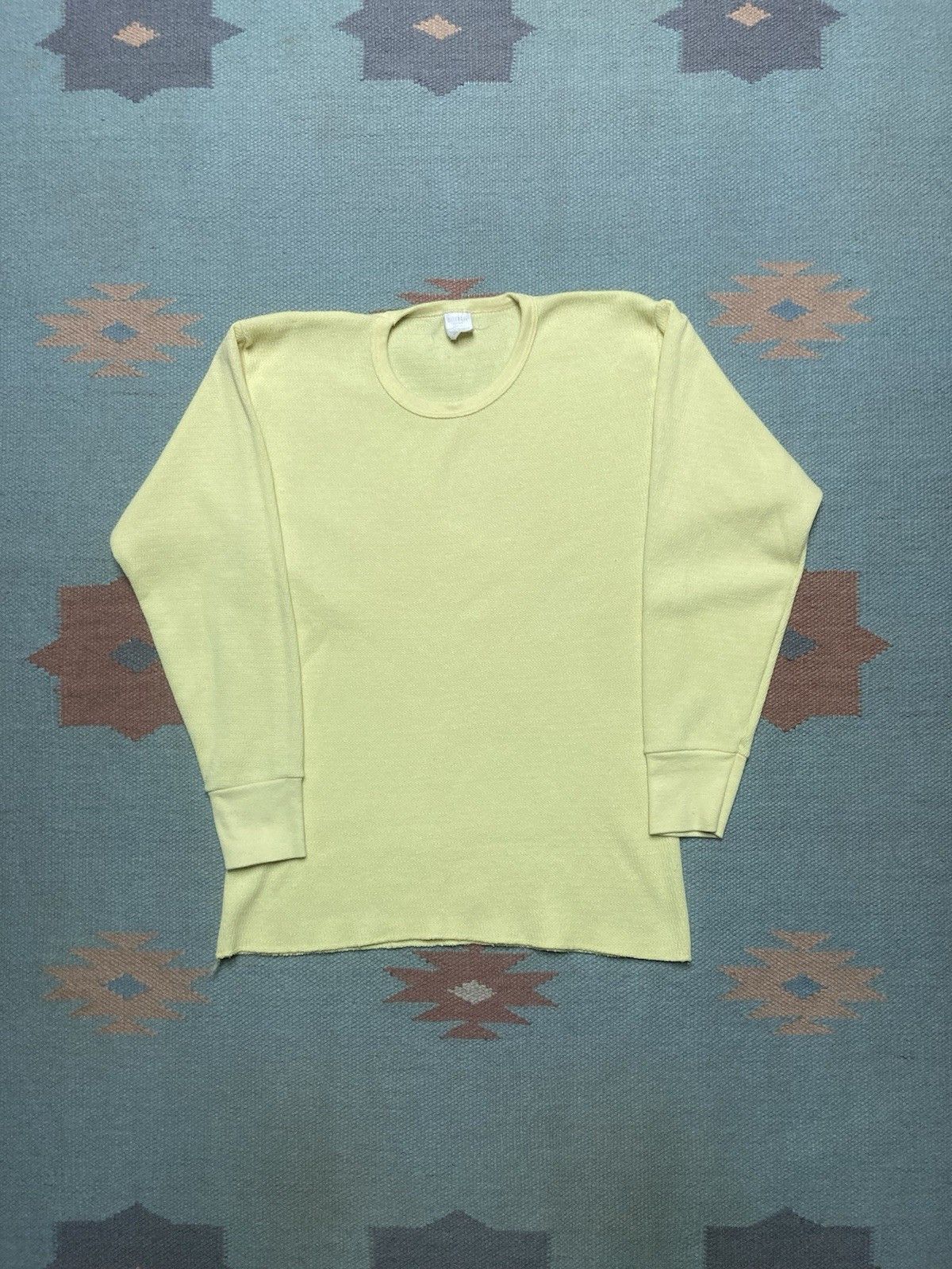 Vintage 80s 90s waffle knit thermal shirt base pale women’s large Size L / US 10 / IT 46 - 1 Thumbnail