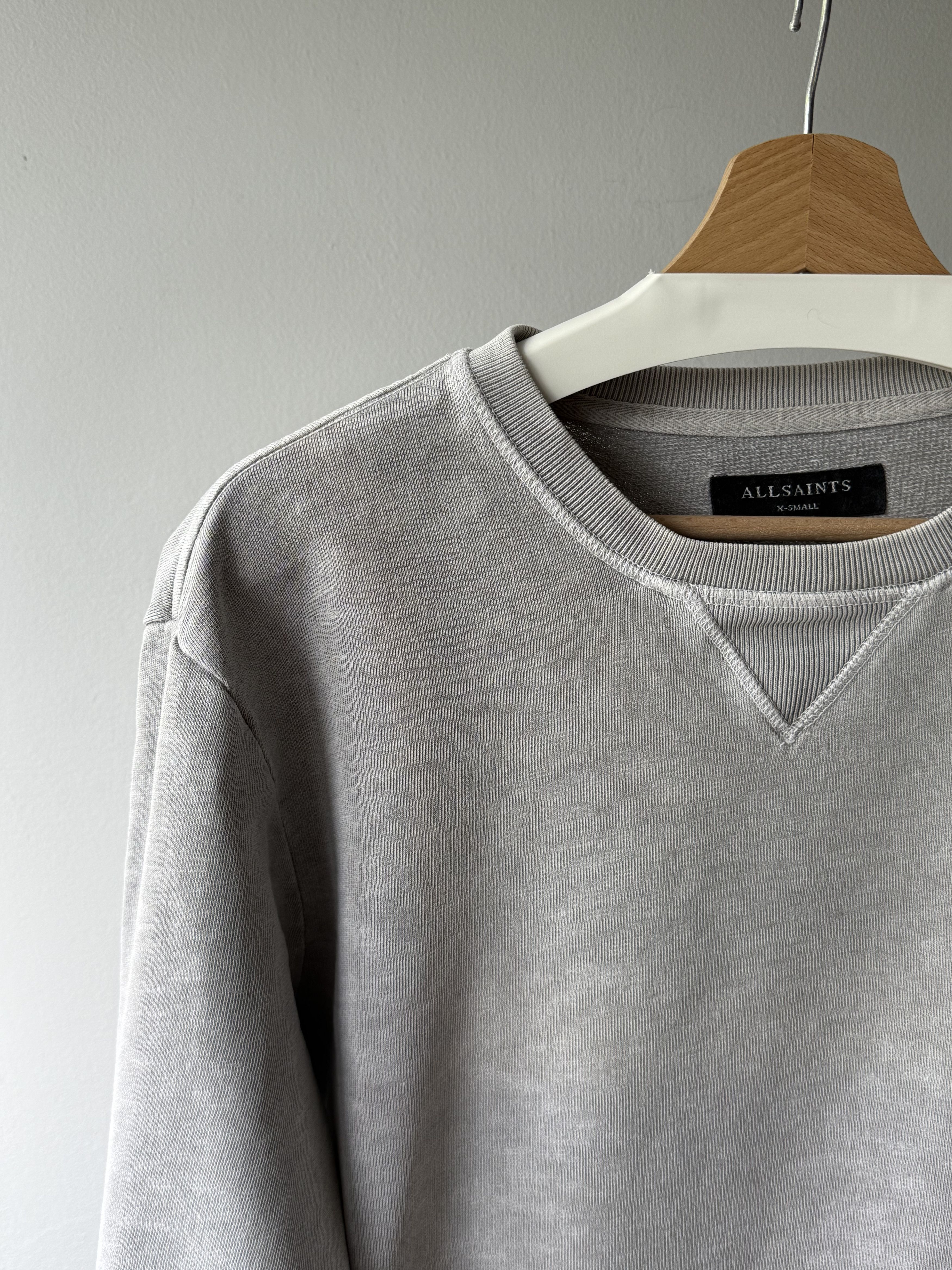 Allsaints Allsaints Wilde Crew Neck Grey Marl Cotton Logo Sweatshirt Size US XS / EU 42 / 0 - 5 Thumbnail