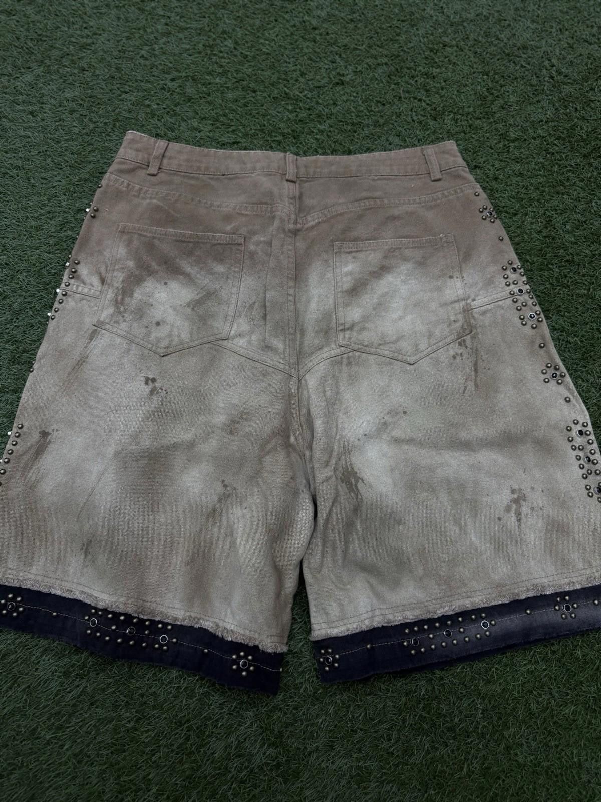 Vale Valley Denim Studded Shorts Size 30 (Brand New) Tan/Black Size US 30 / EU 46 - 5 Thumbnail