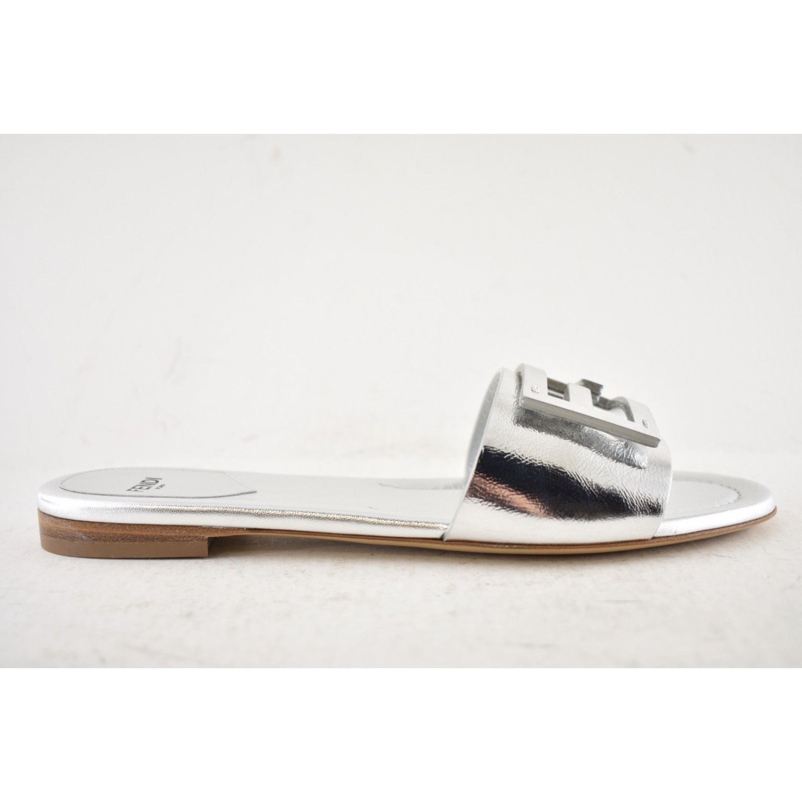 Fendi Fendi Baguette Leather FF Monogram Mule Slide Sandal 39 Size US 9 / IT 39 - 2 Thumbnail