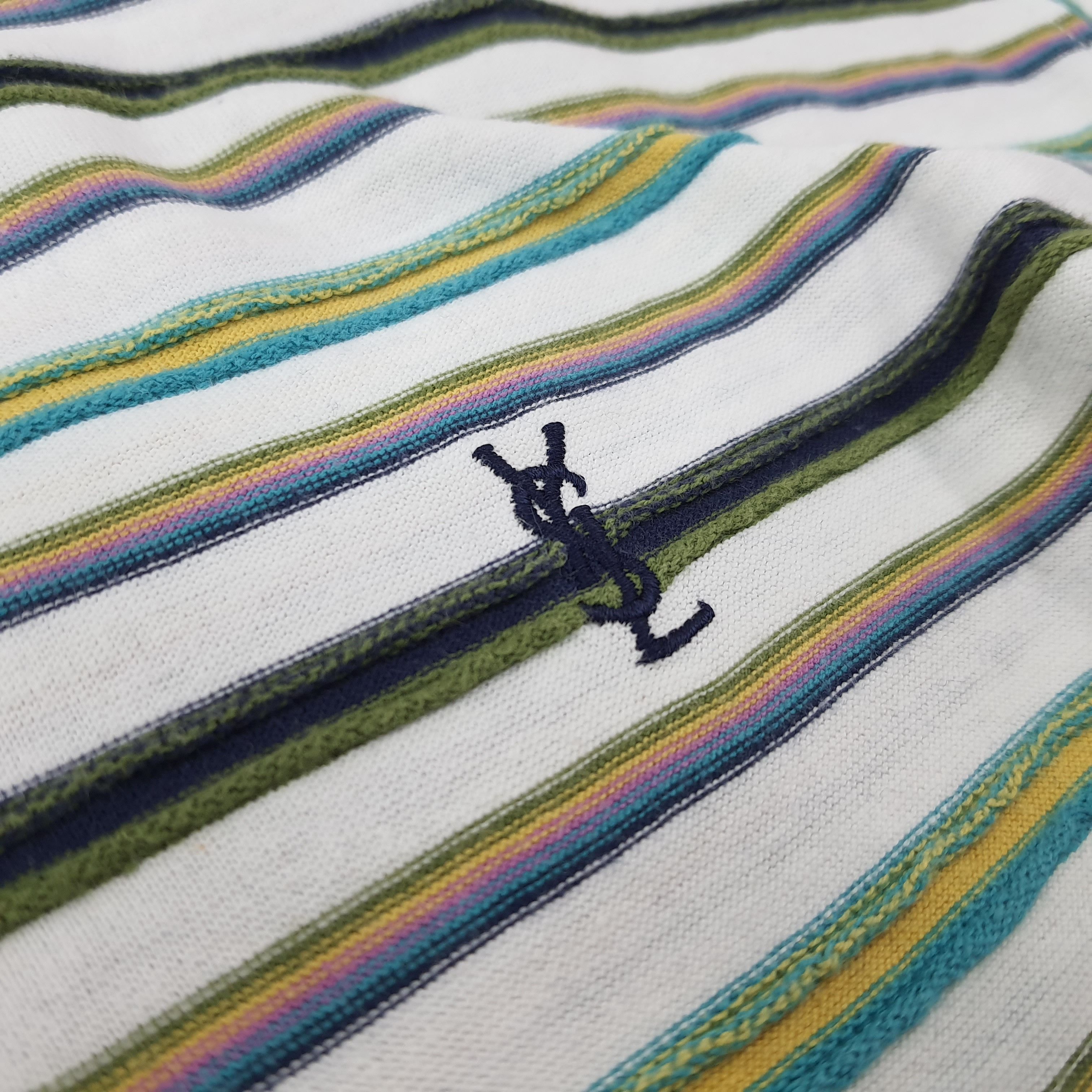 Vintage Yves Saint Laurent Striped Designer Tshirt C259N2