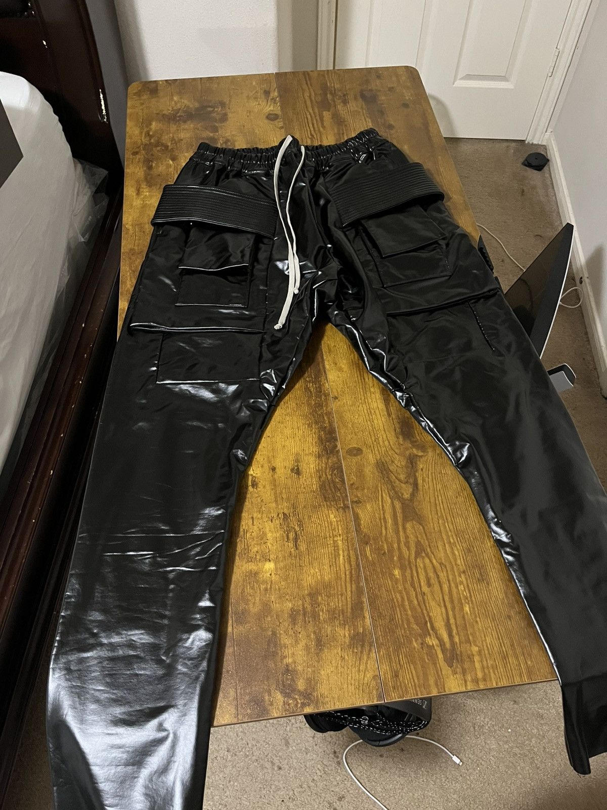 Rick Owens Rick Owens Creatch Cargo pants (shiny) rare | Grailed