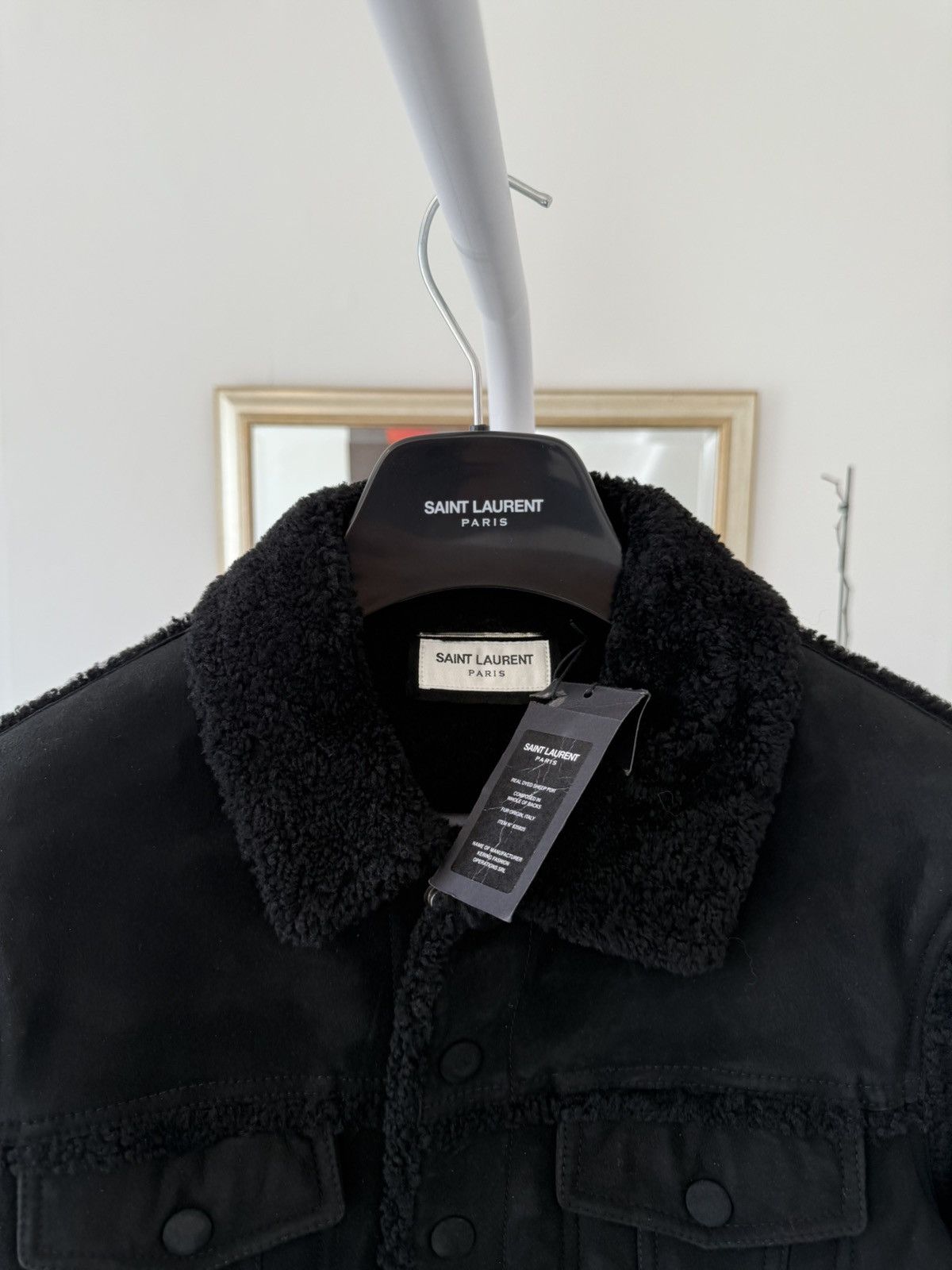 Saint Laurent Paris FW20 Saint Laurent Real Dye Sheep Fur Trucker Jacket Size US S / EU 44-46 / 1 - 9 Thumbnail