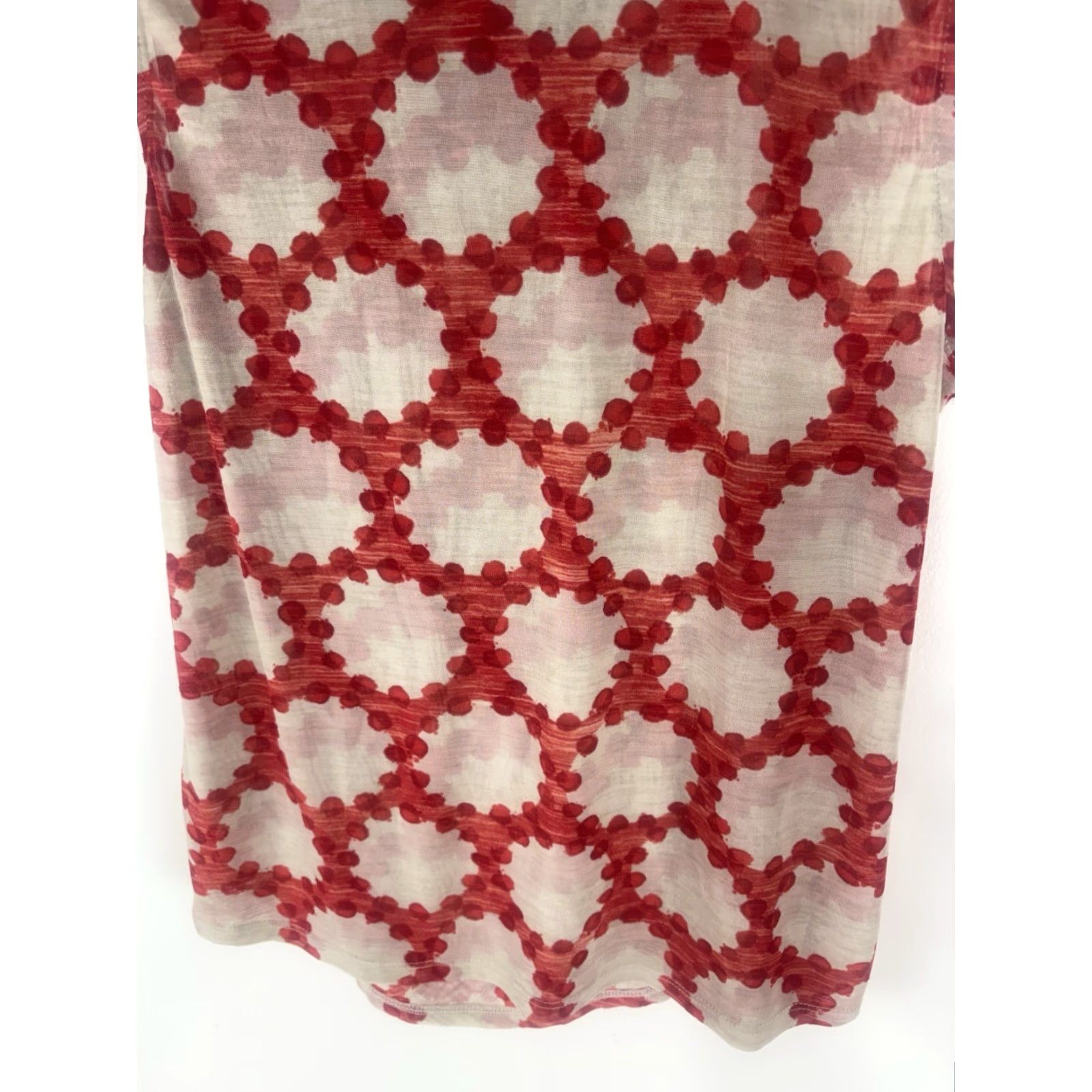 Vintage Kelly Red/Beige Geometric Slinky Dress Top Womens Size L USA Size M / US 6-8 / IT 42-44 - 6 Thumbnail