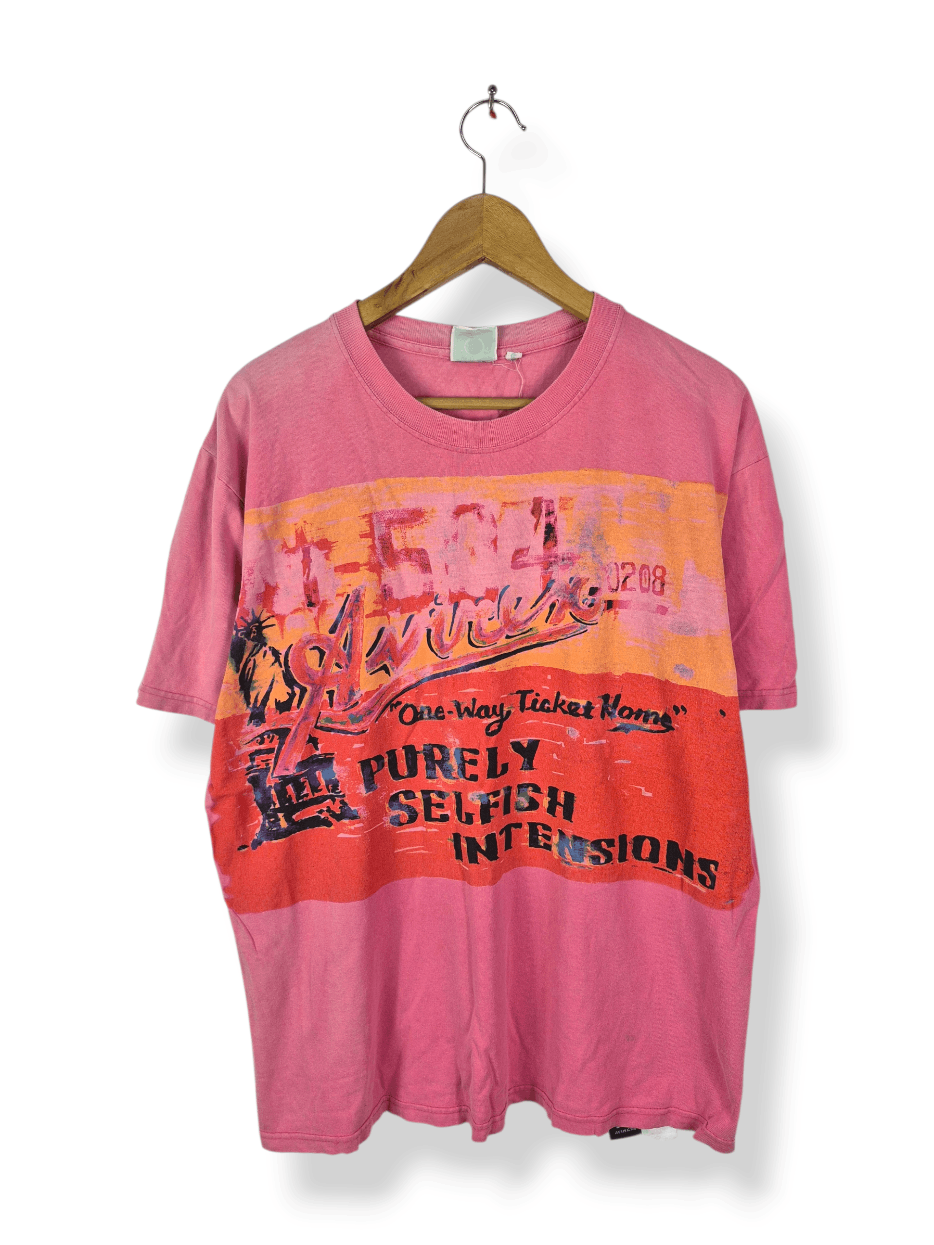 Avirex 🔥 Avirex One Way Ticket Big Print Art Tee Size US L / EU 52-54 / 3 - 1 Thumbnail