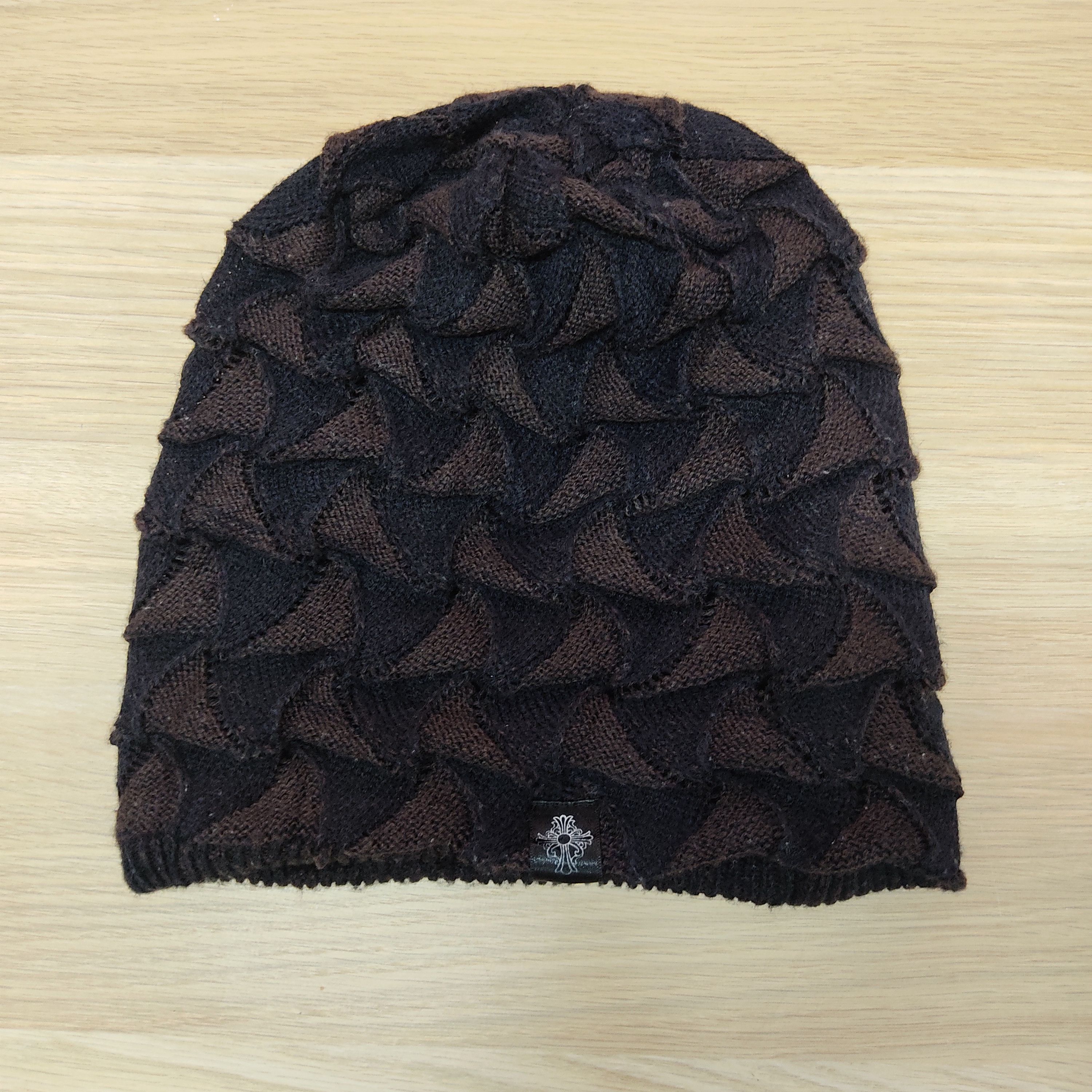 Beauty Beast Reversible Knitted Chrome of Hearts Inspired Pattern Beanie Size ONE SIZE - 2 Thumbnail