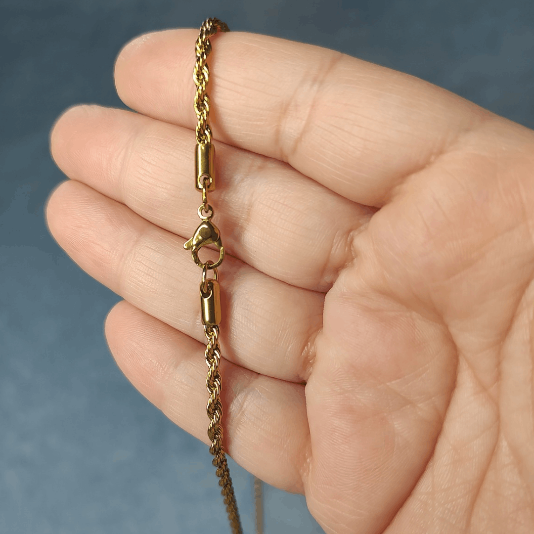 Japanese Brand Classic Rope Chain Necklace For Men, Stainless Steel, NEW Size ONE SIZE - 2 Thumbnail
