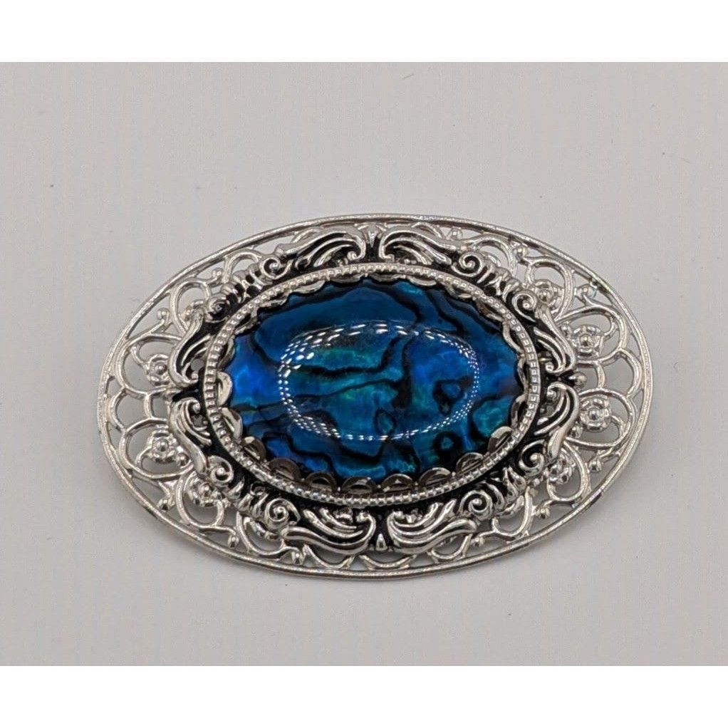 Other Vintage Mermaidcore Blue Mother Of Pearl Brooch With Silver Size ONE SIZE - 5 Thumbnail