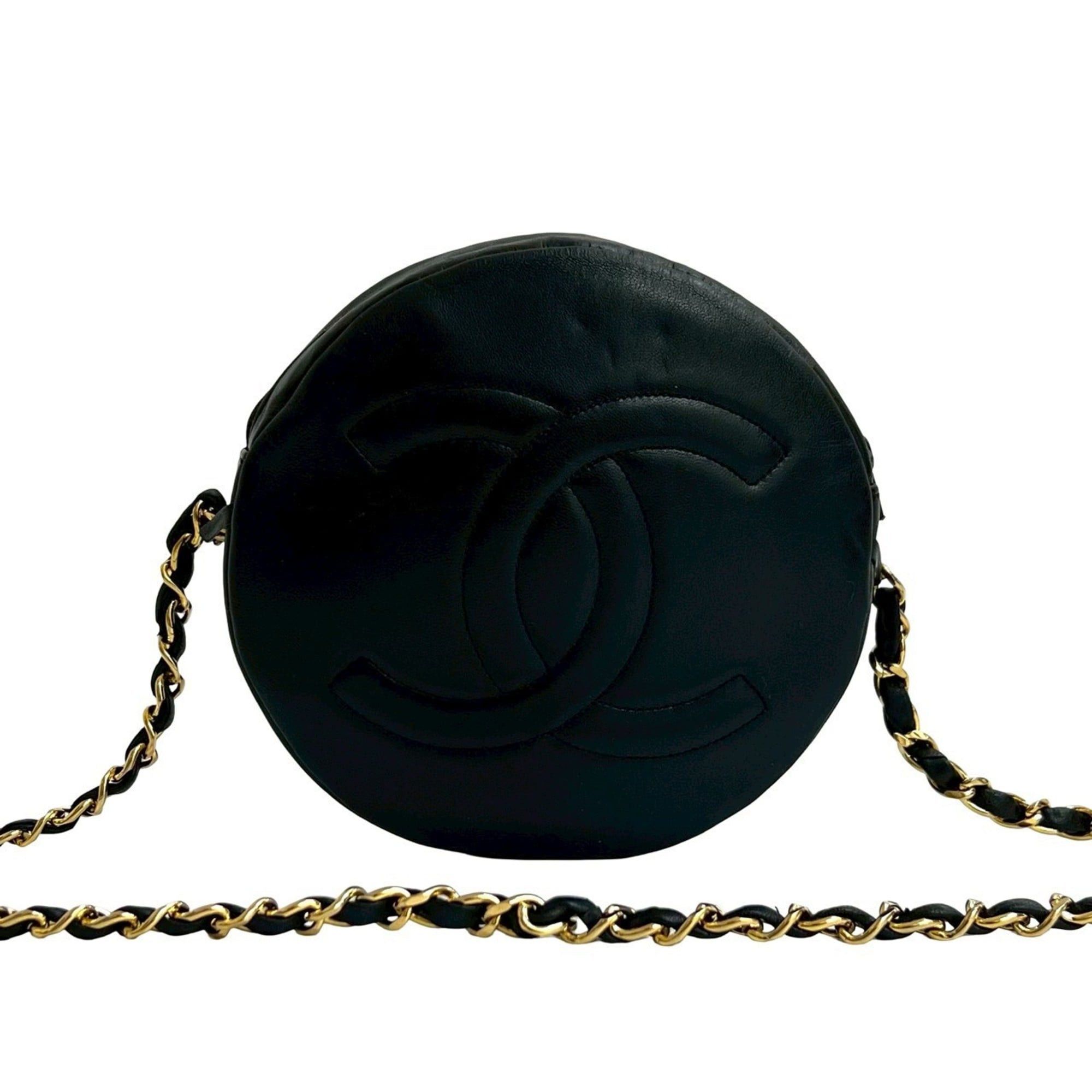 Chanel CHANEL Matelasse Coco Mark Lambskin Chain Shoulder Bag Pochette Black 20034 Size ONE SIZE - 1 Thumbnail