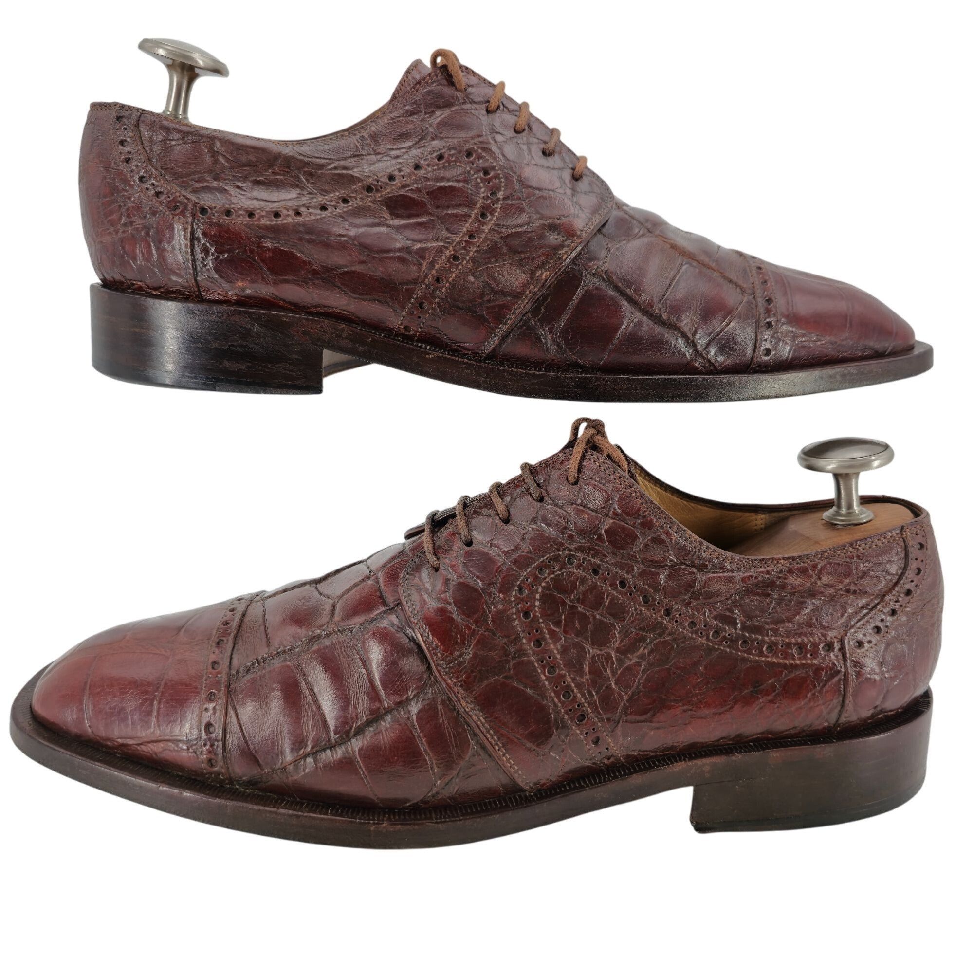 Mauri Mauri Italy Vintage Exotic Brown Alligator Dress Shoes Men 1 Size US 11 / EU 44 - 5 Thumbnail