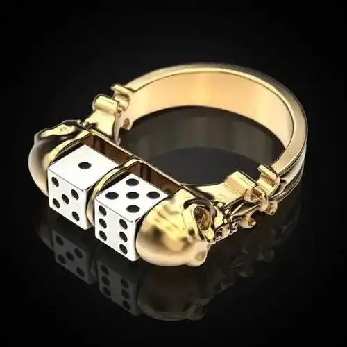 VIBE American Style Spinner Skull Gold Color Ring Size ONE SIZE - 3 Thumbnail