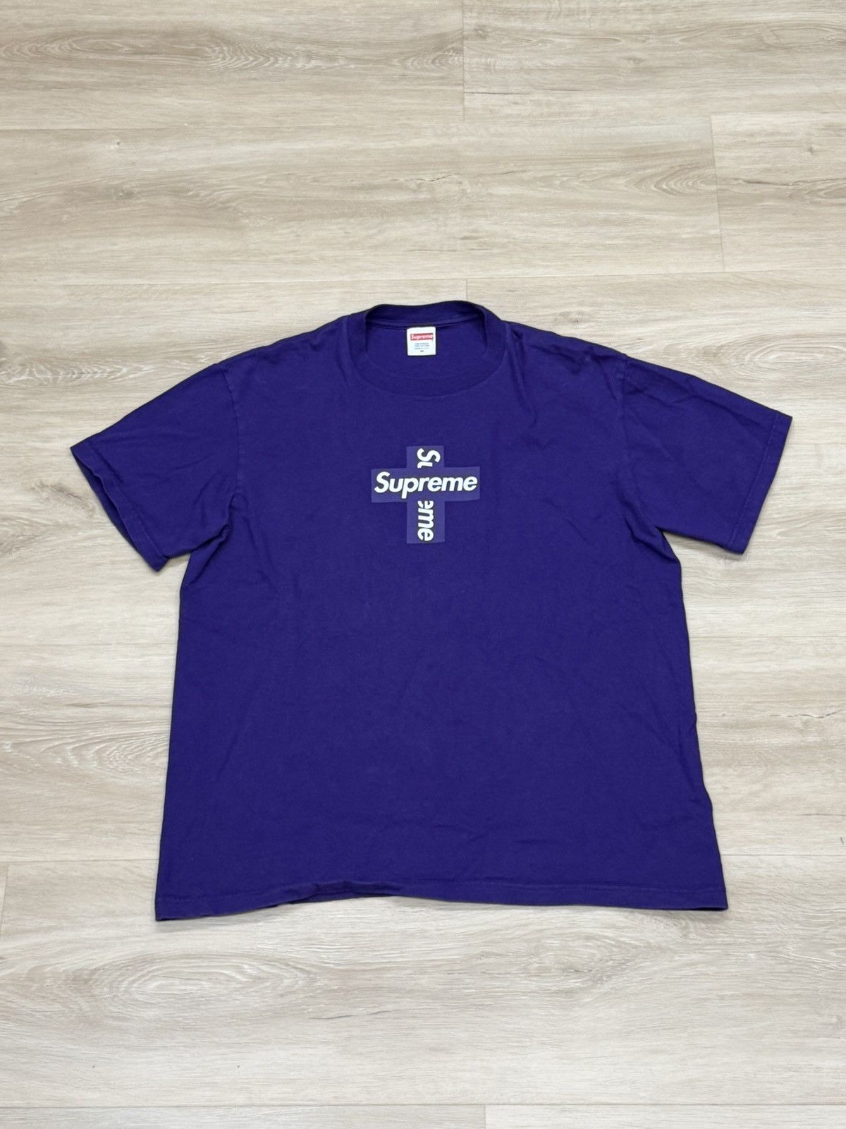 Supreme Supreme Purple Cross Box Logo Tee | Grailed