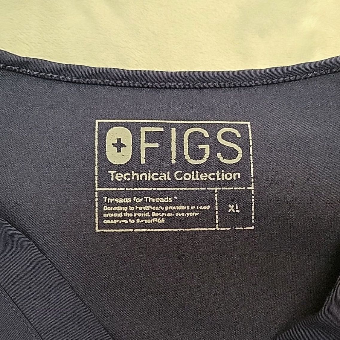 Vintage Figs Scrub Top Womens XL Blue Technical Collection Pocket Stretch Blend Casual Size XL / US 12-14 / IT 48-50 - 3 Thumbnail