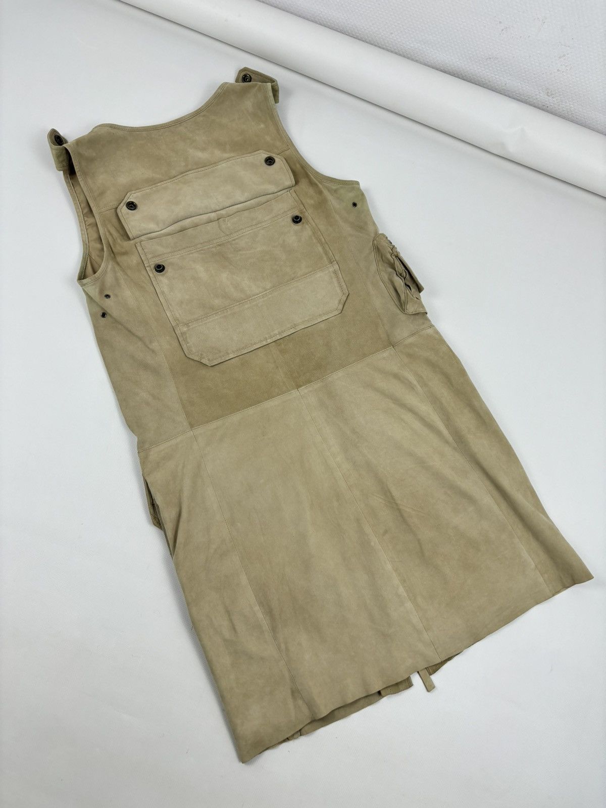 RRL Ralph Lauren × Ralph Lauren × Ralph Lauren Purple Label VTG 90's RALPH LAUREN Suede-Leather Multi-Pocket Zip Gilet Cargo Vest Jacket 2 Size XS / US 0-2 / IT 36-38 - 7 Thumbnail
