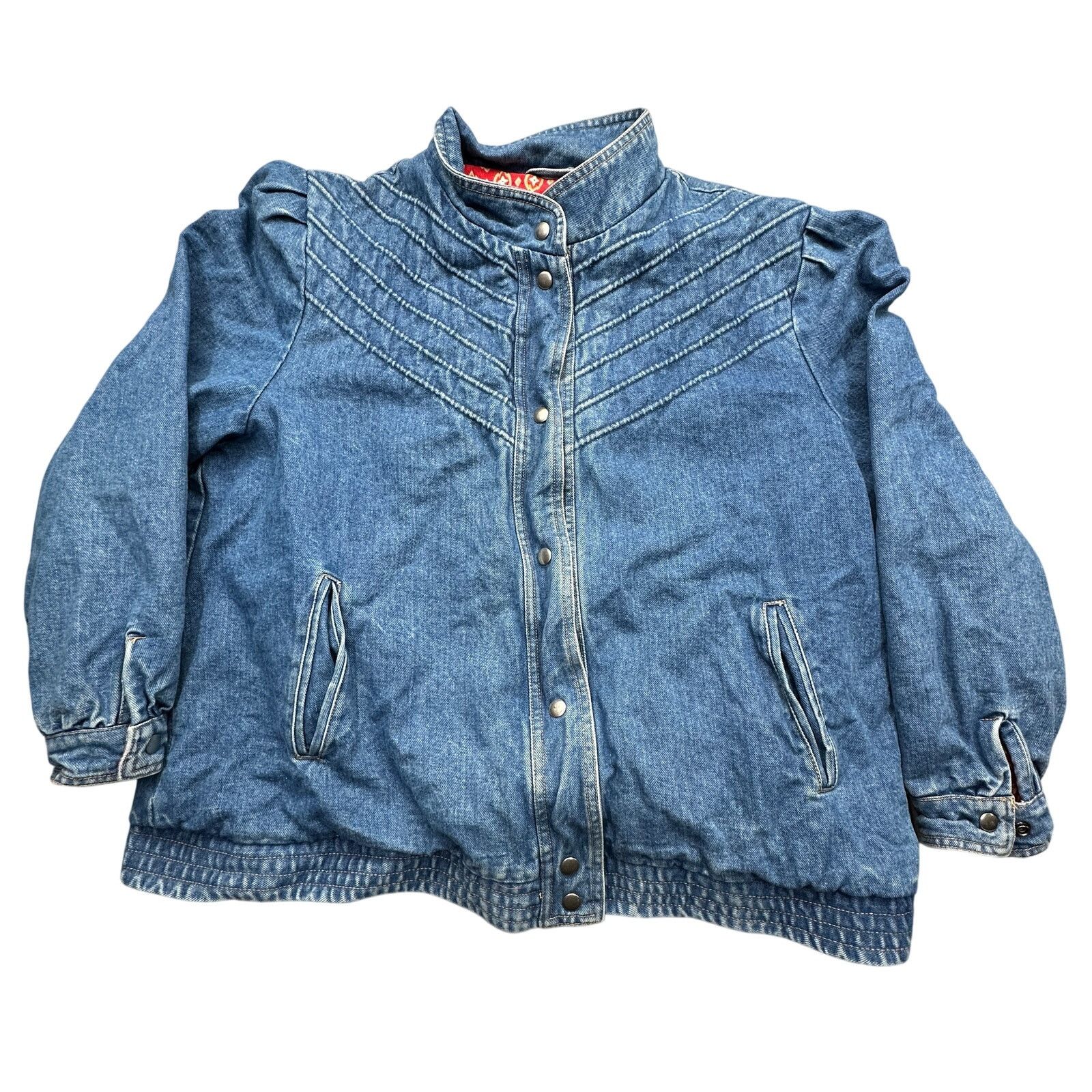 Other VTG Current Seen Denim Floral Lined Zip Bomber Jacket 18W 2X Size XXL / US 16-18 / IT 52-54 - 1 Thumbnail