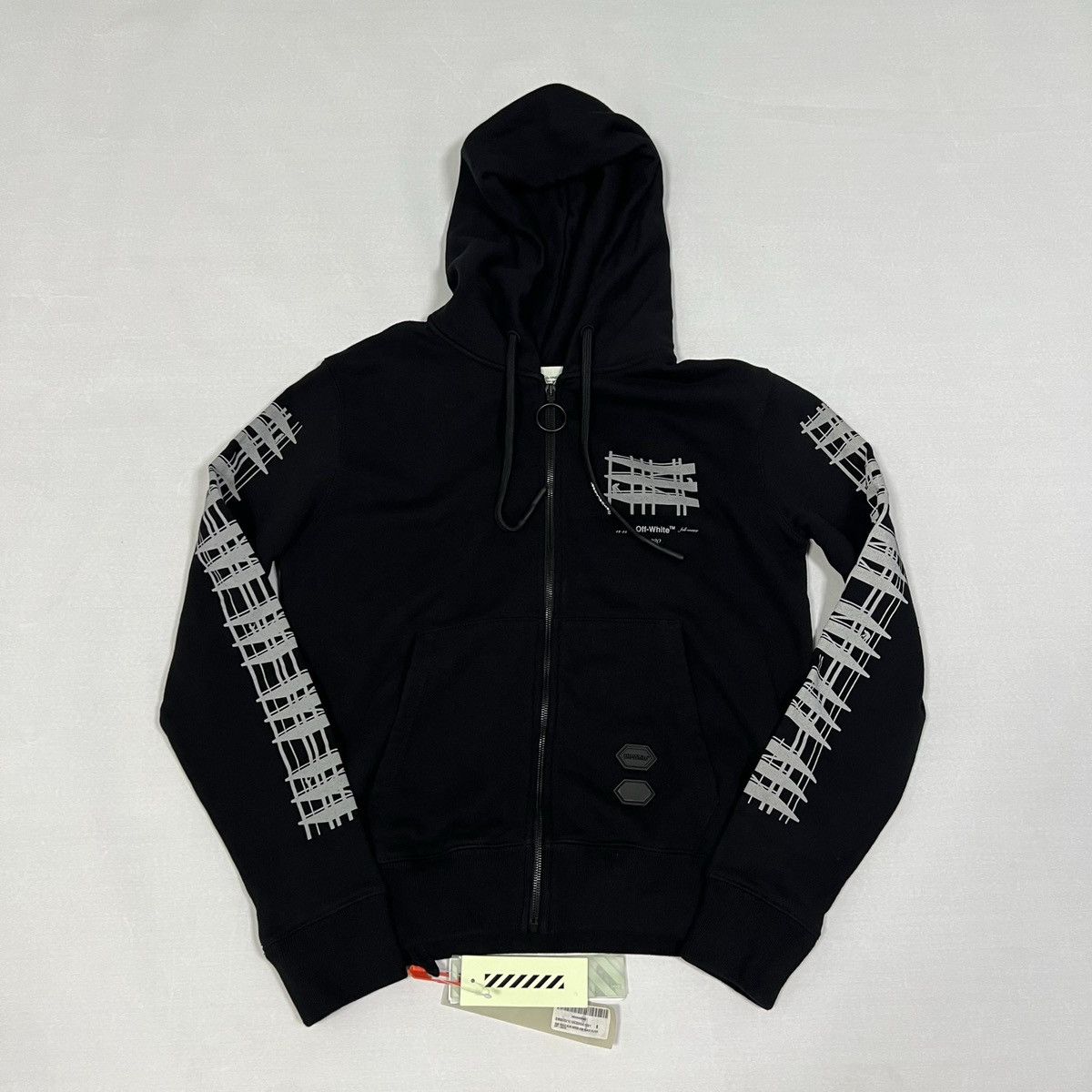 Off White OFF WHITE FW19 INDUSTRIAL BACK ARROW PRINT ZIP UP HOODIE Grailed