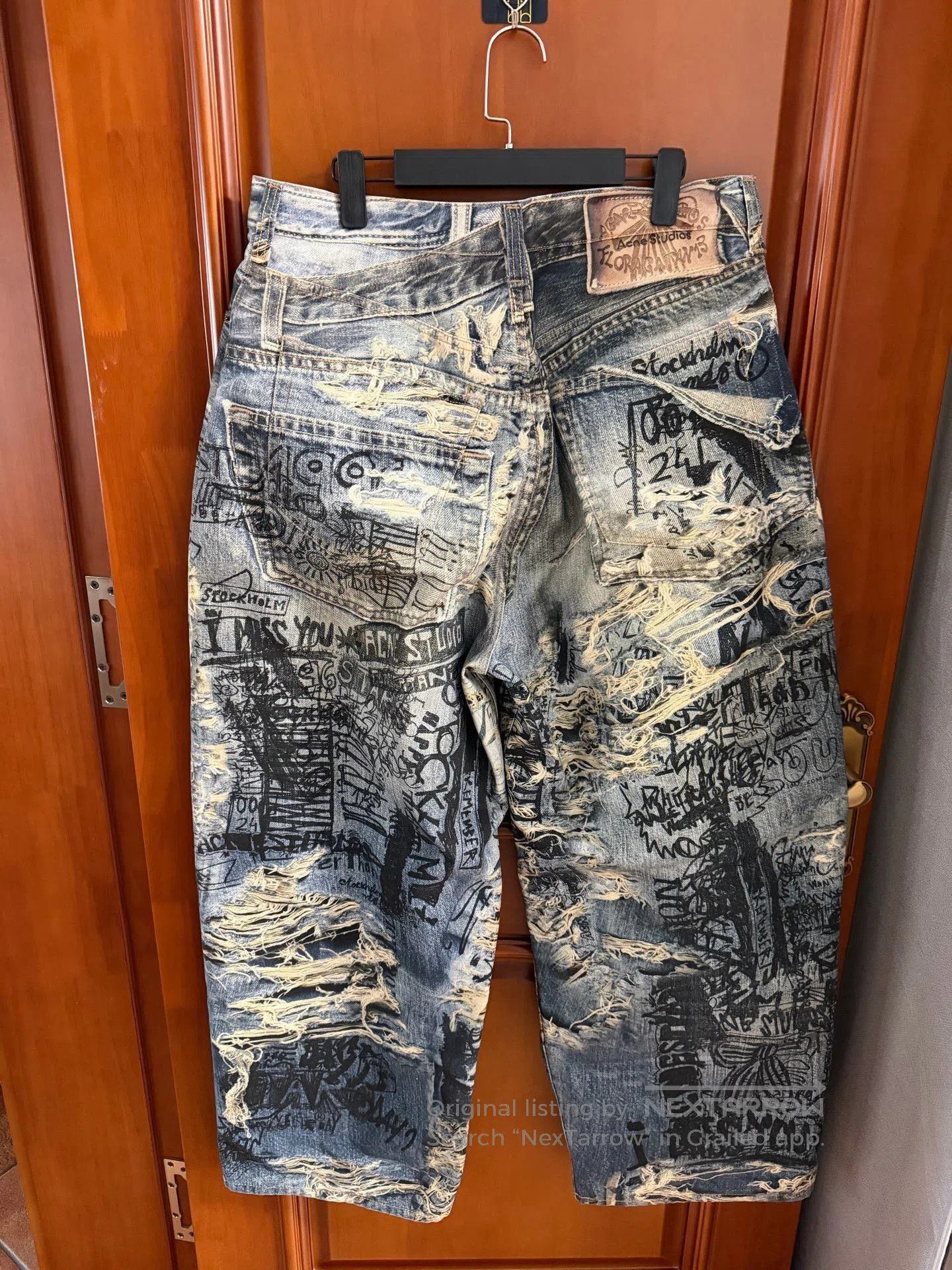 Acne Studios Acne Studios 2024 Ripped Graffiti Jeans. Size US 35 - 2 Thumbnail