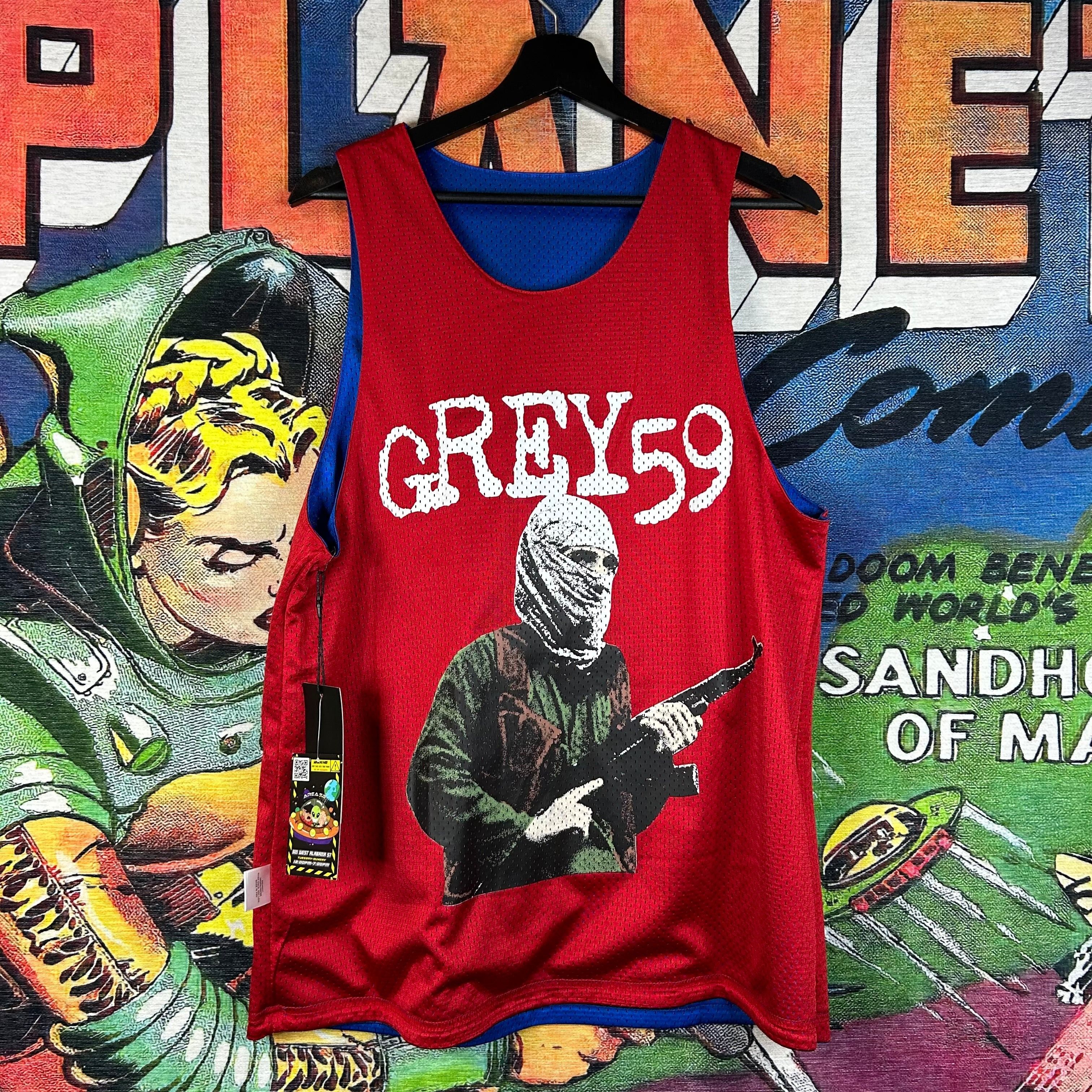 G59 Records G59 Records ‘Infidel’ Reversible Warm Up Red/Blue Jersey Size US M / EU 48-50 / 2 - 3 Thumbnail