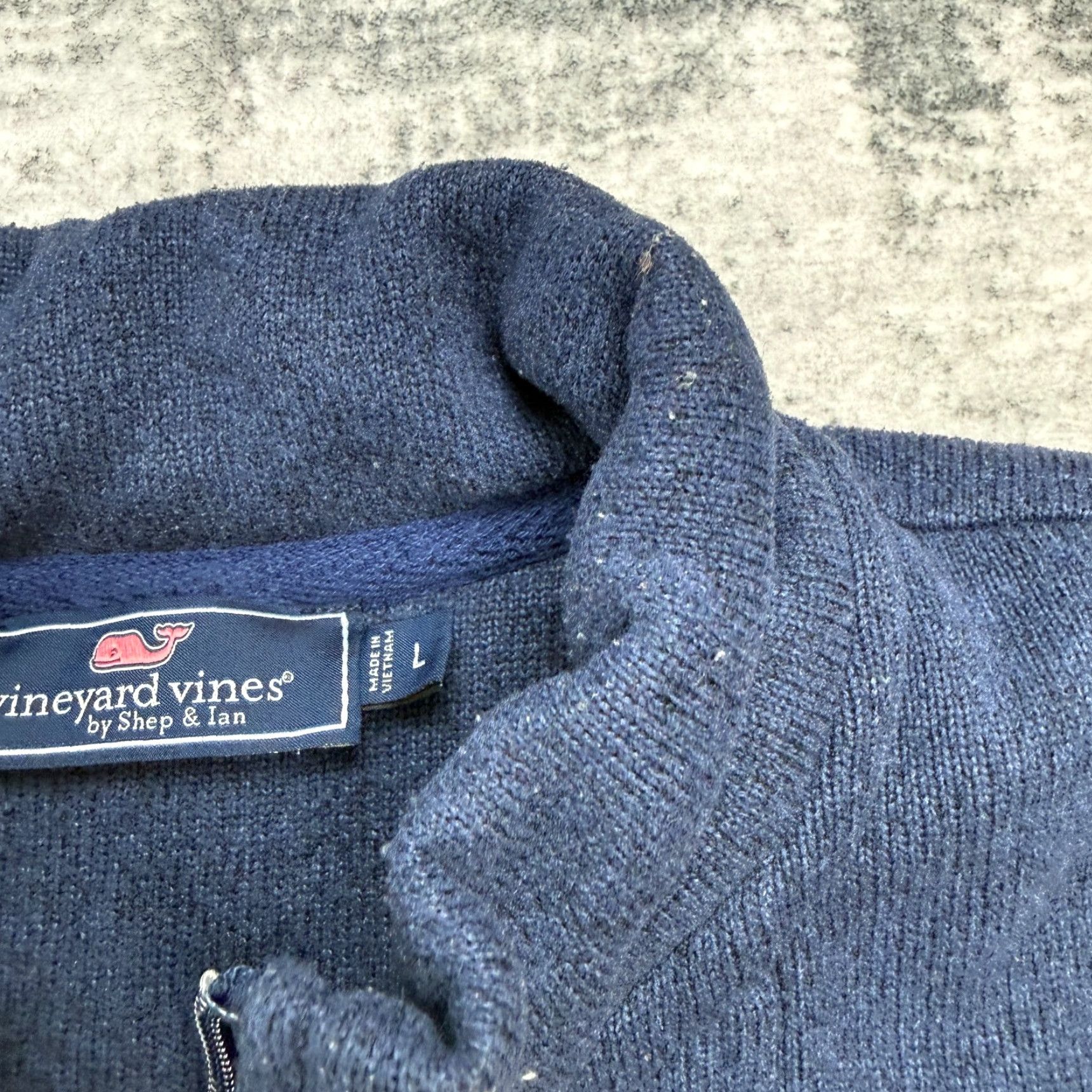 Vineyard Vines Vineyard Vines Sweater Mens Large Navy 1/4 Zip Knit Pullover Mock Neck long sleeve Casual Color: Blue Polyester Knit 30 day returns Mens Size US L / EU 52-54 / 3 - 5 Thumbnail