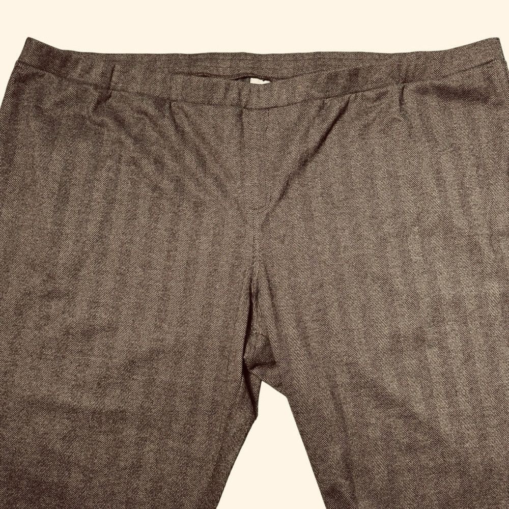 Other New Susan Graver Jacquard Knit Ankle Brown Herringbone Pant Size 42" / US 20 - 4 Thumbnail