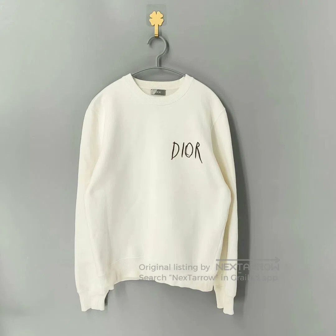 Dior dior embroidered logo sweatshirt in cream. Size S / US 4 / IT 40 - 1 Thumbnail