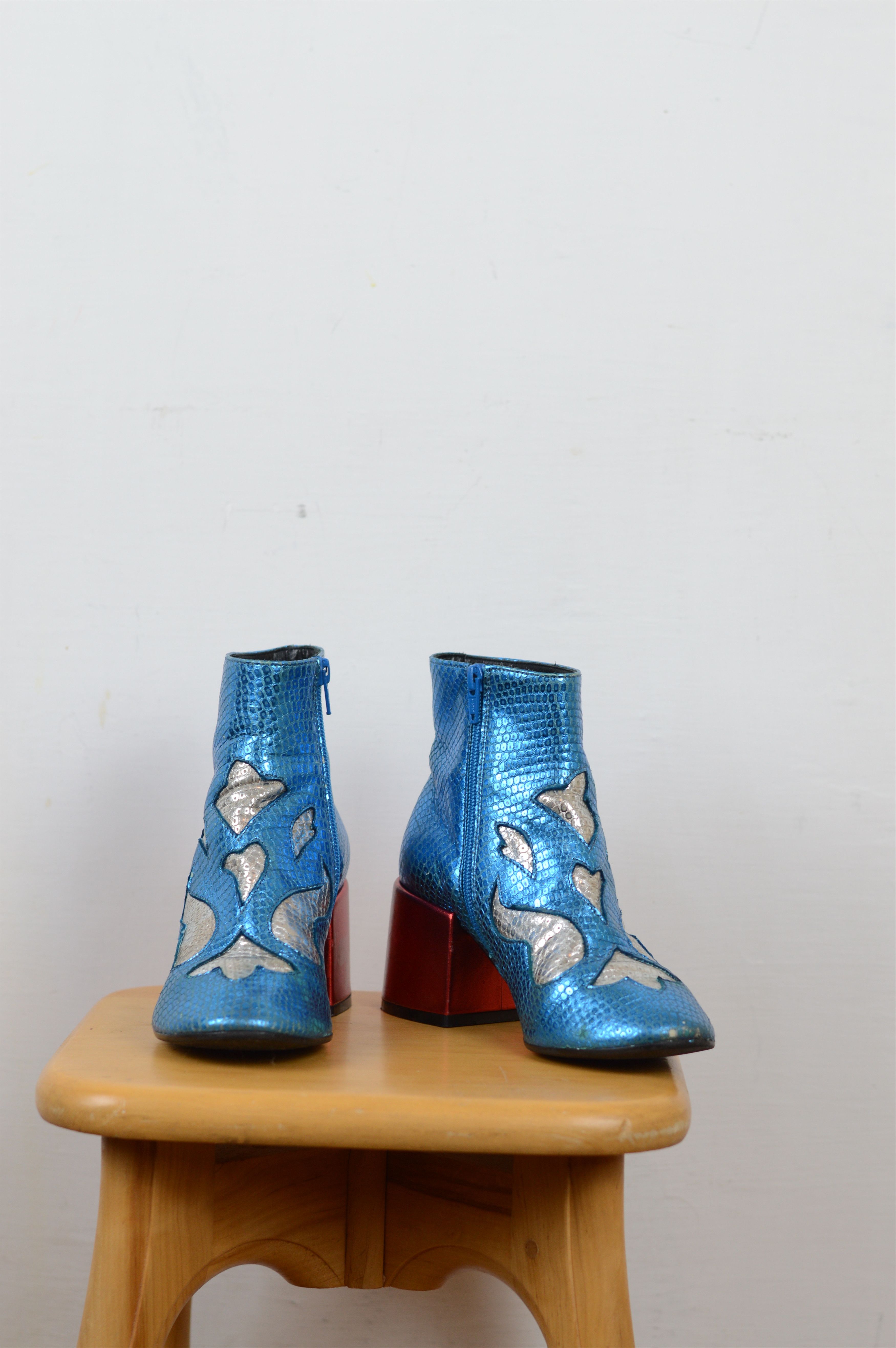 Maison Margiela MM6 Maison Martin Margiela Snakeskin Leather Ankle Boots Size US 5.5 / IT 35.5 - 10 Thumbnail