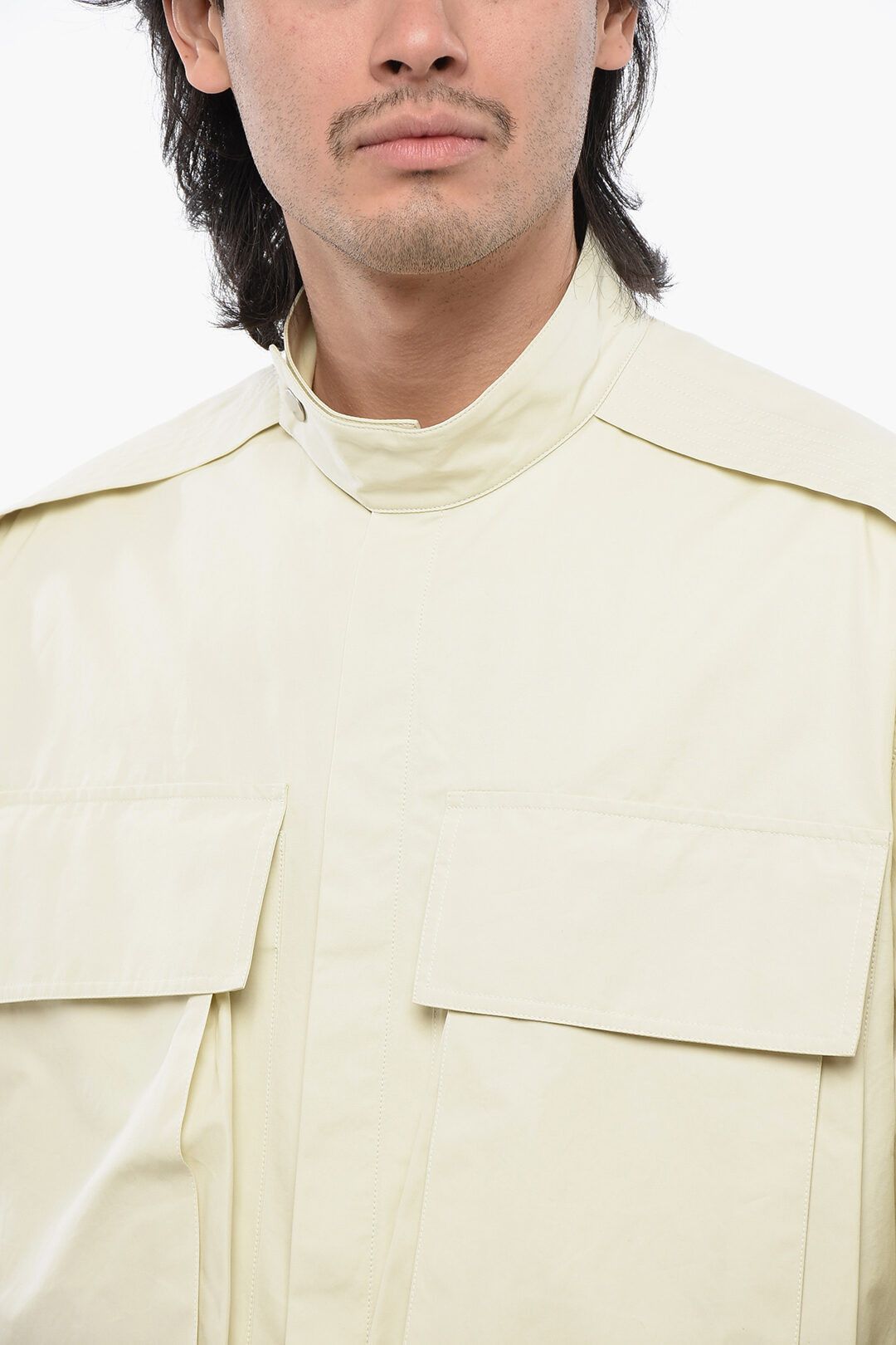 Jil Sander og1mm0625 Windbreaker Jacket in Beige Size US L / EU 52-54 / 3 - 3 Thumbnail