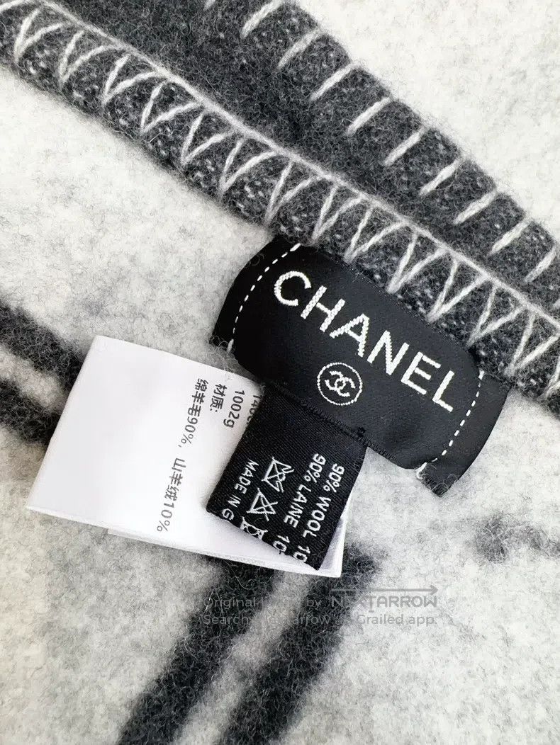 Chanel Chanel 21B Classic Double C Logo Double-sided Cashmere Bla Size ONE SIZE - 6 Thumbnail