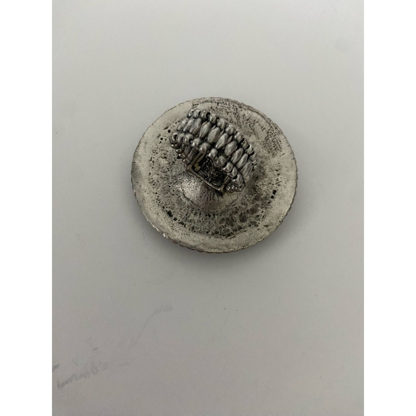 Other Repaired big glass ring size 8 silver tone Size ONE SIZE - 3 Thumbnail
