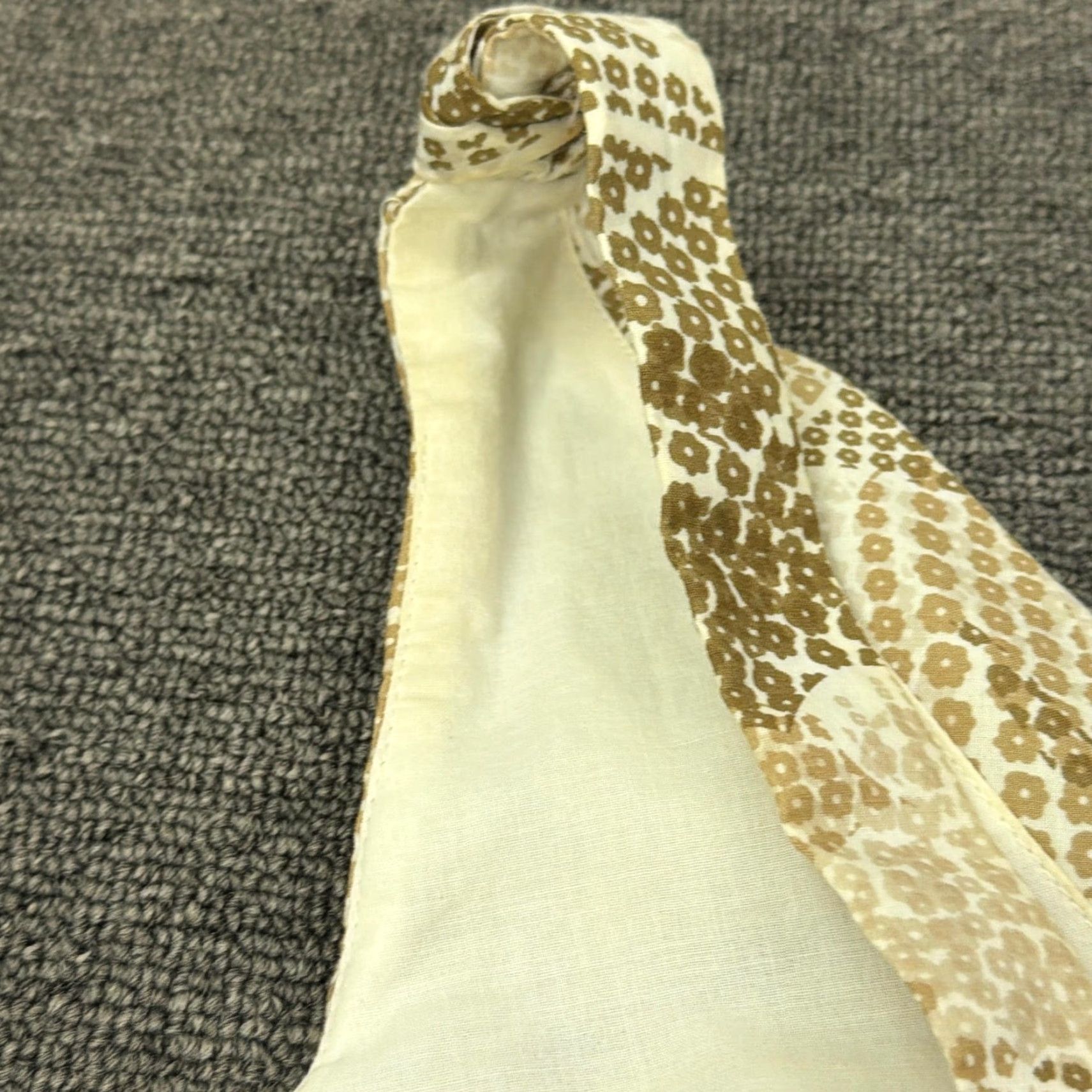 Vintage VINTAGE Suzi Chin Maggy Boutique Dress Womens 10 Beige One Shoulder Fit & Flare Floral Size L / US 10 / IT 46 - 6 Thumbnail