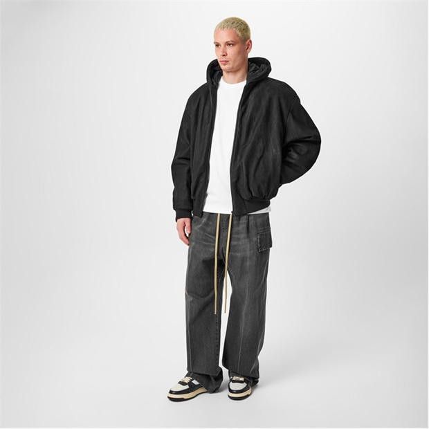 Other Leather Hooded Bomber Jacket Size US S / EU 44-46 / 1 - 4 Thumbnail