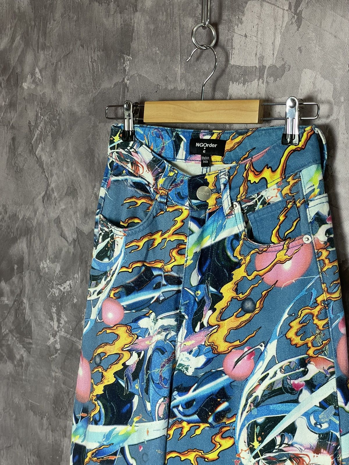 Anime × Japanese Brand Crazy Japanese Brand Anime Overprint Jeans Y2K Size 28" / US 6 / IT 42 - 4 Thumbnail
