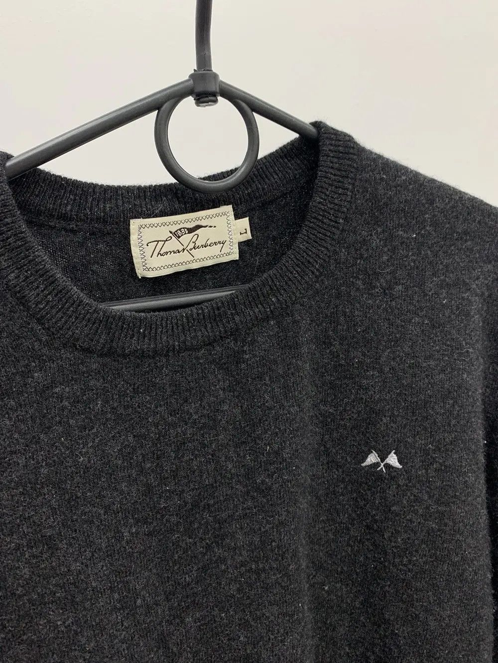 Burberry Thomas Burberry By Burberry Lambswool Sweater Black Size US L / EU 52-54 / 3 - 2 Thumbnail