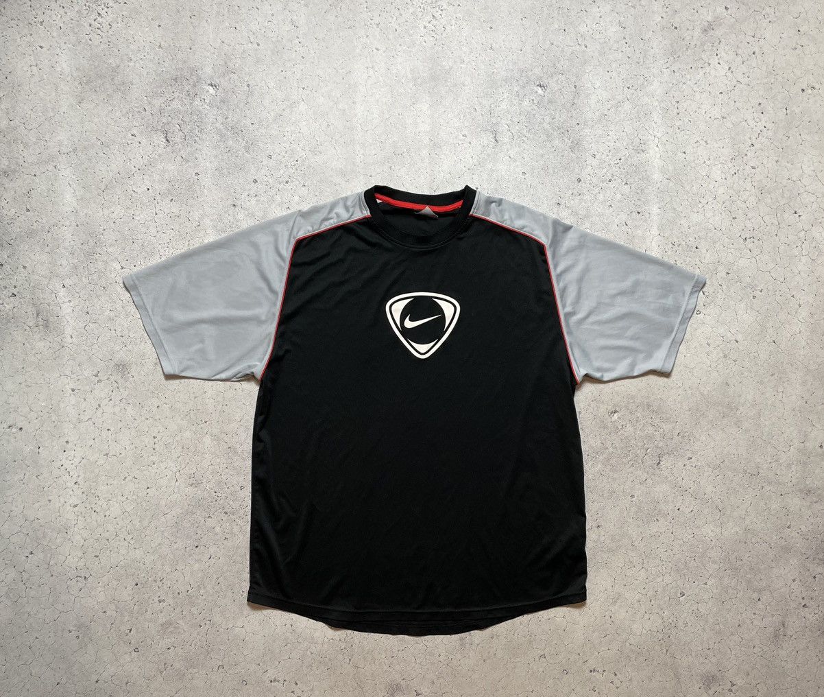 Nike × Streetwear × Vintage Vintage Nike Big Swoosh Logo Drill T 