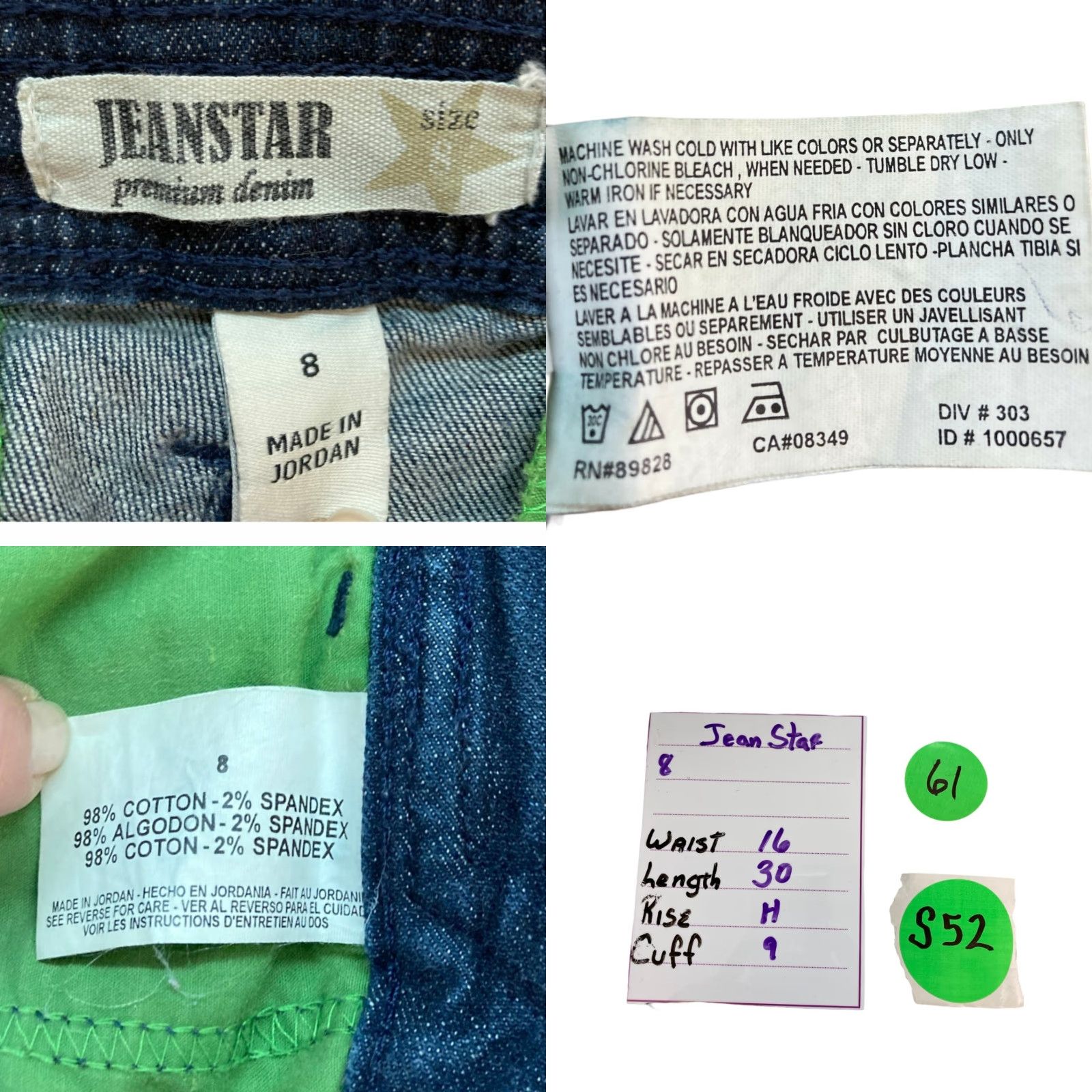 Vintage Jeanstar Women Jeans - Denim Straight High Rise 32x30 Blue 8 Regular Size 30" / US 8 / IT 44 - 8 Thumbnail