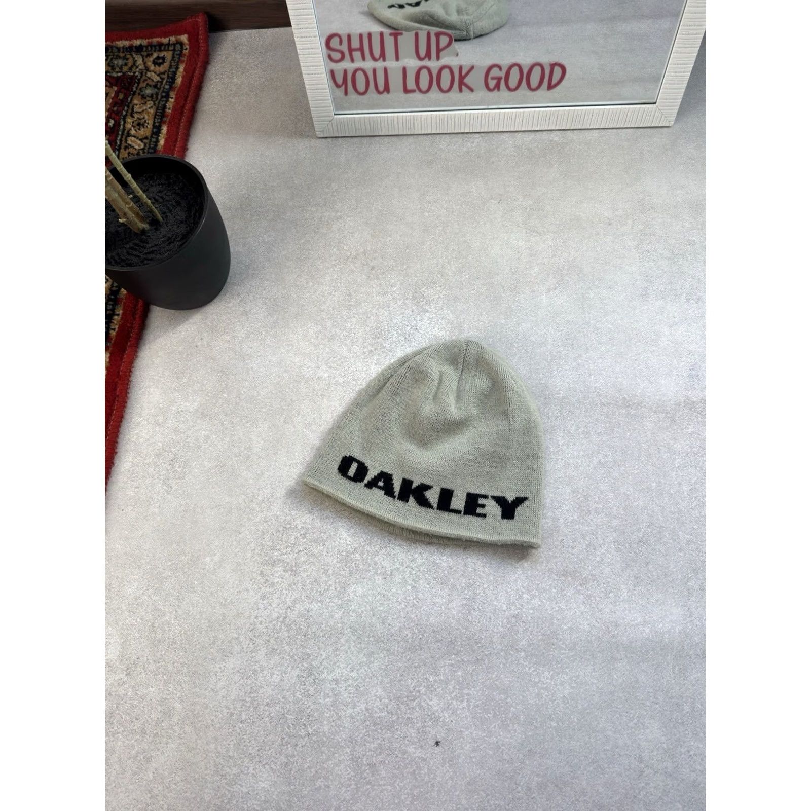Oakley VINTAGE Oakley Beanie Hat Gray One Size Mens Oakley Beanie Hat 90s Vintage Streetwear Casual Kid? No Size ONE SIZE - 2 Thumbnail